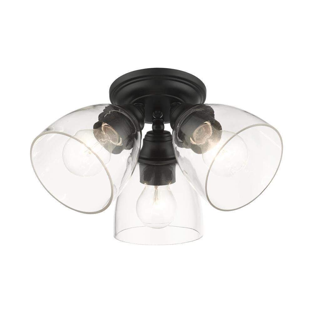 Livex Lighting Montgomery 3 - Light Flush Mount in  Black