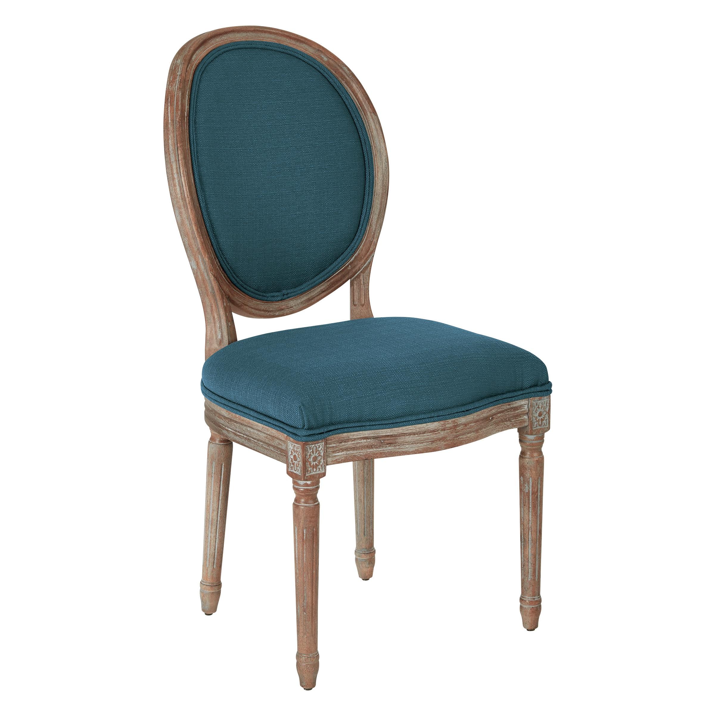 OSP Home Furnishings Lillian Oval Back Chair in Klein Azure Brushed Frame K/D