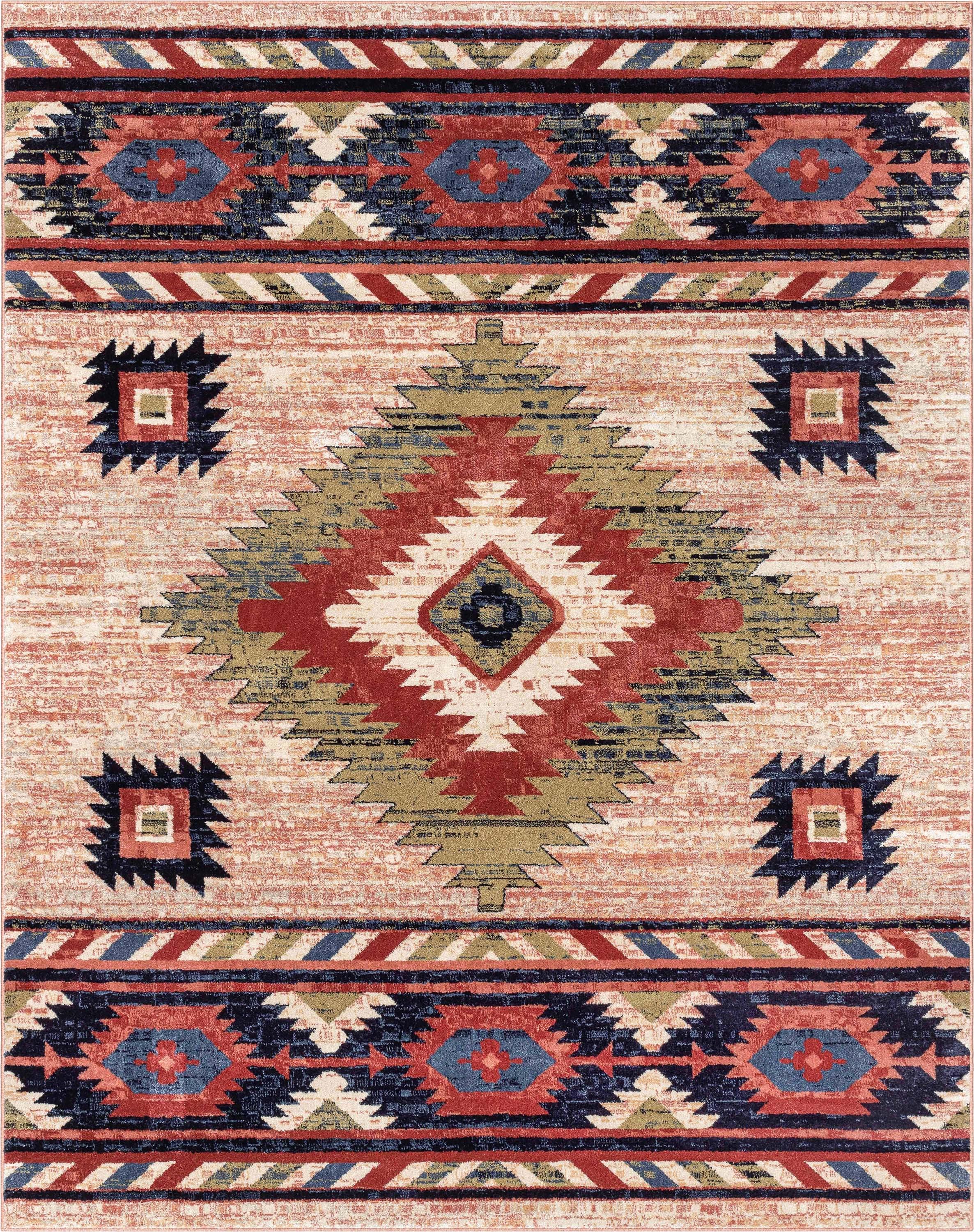 Lorelee Moroccan Southwestern Beige Rust Area Rug