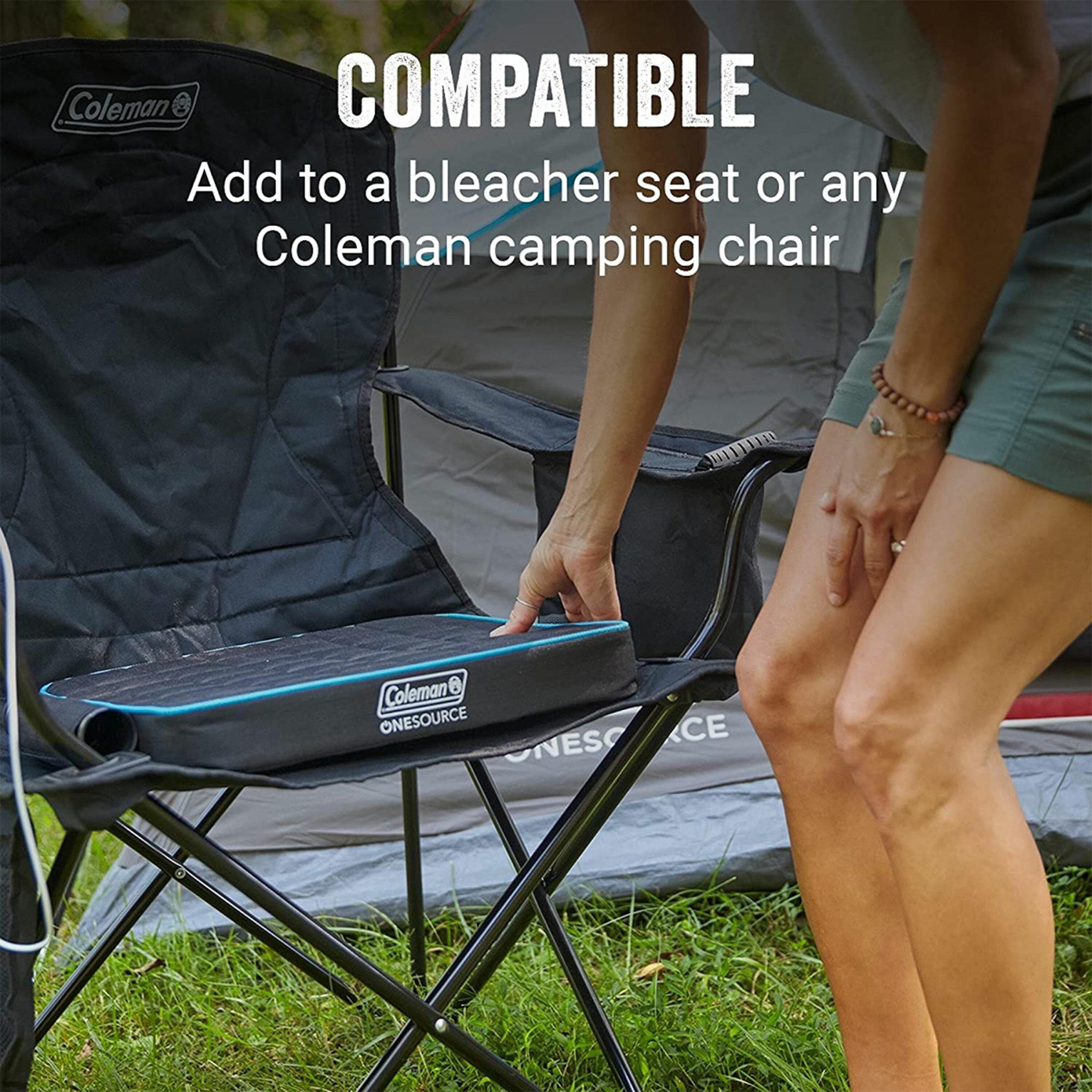 Coleman OneSource Outdoor Heated Camping Chair Pad with Rechargable Battery, Black