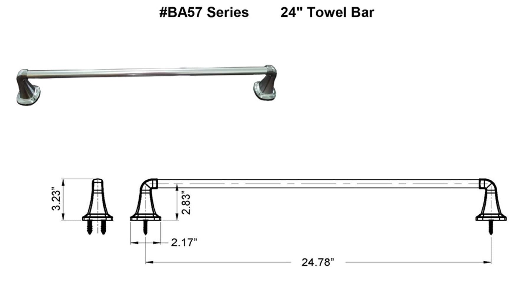 ARISTA BA5702-24TBR-SN Belding 24'' 1 Wall Towel Bar