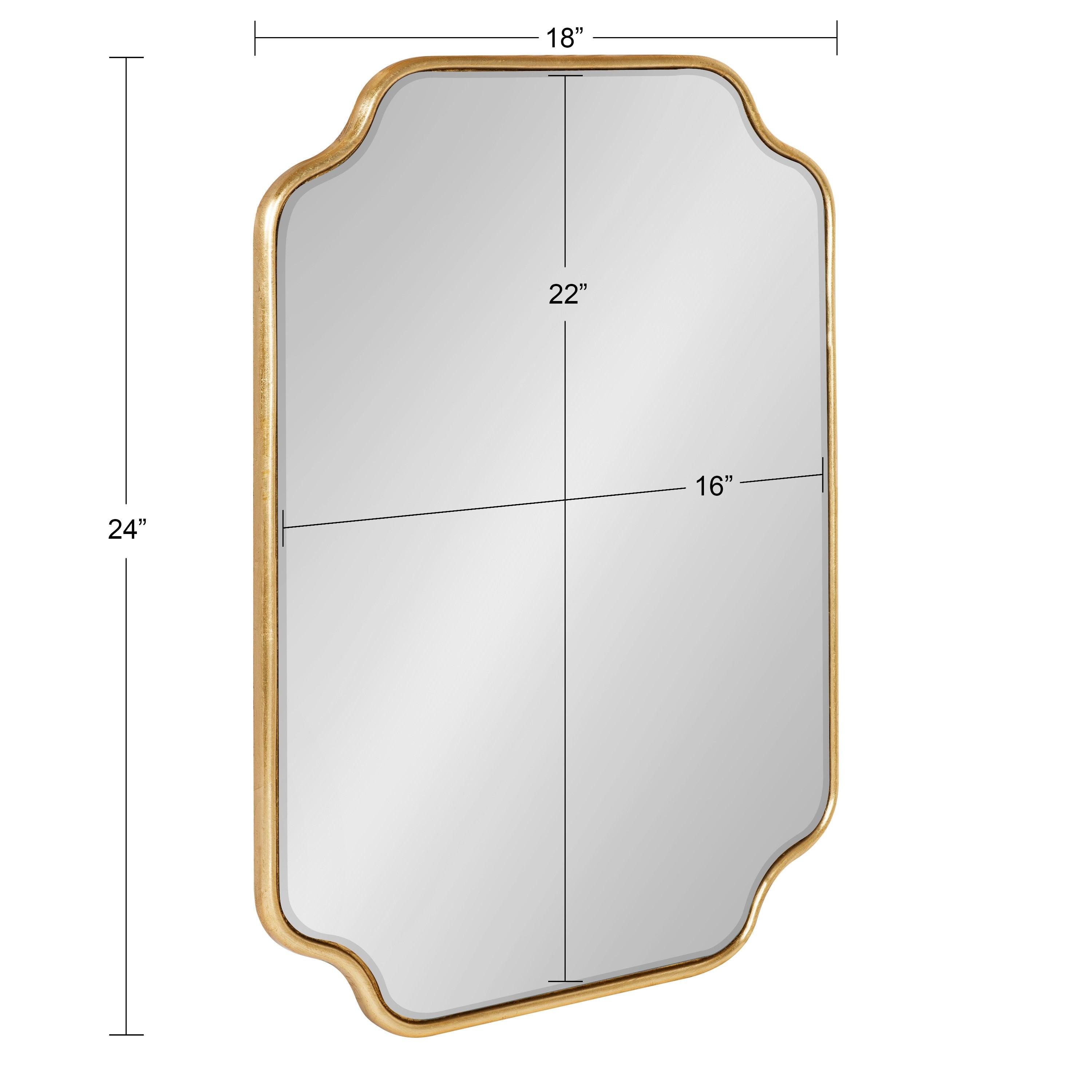 Kate and Laurel Plumley Glam Scalloped Wall Mirror, 18 x 24, Gold, Transitional Mirror Wall Decor