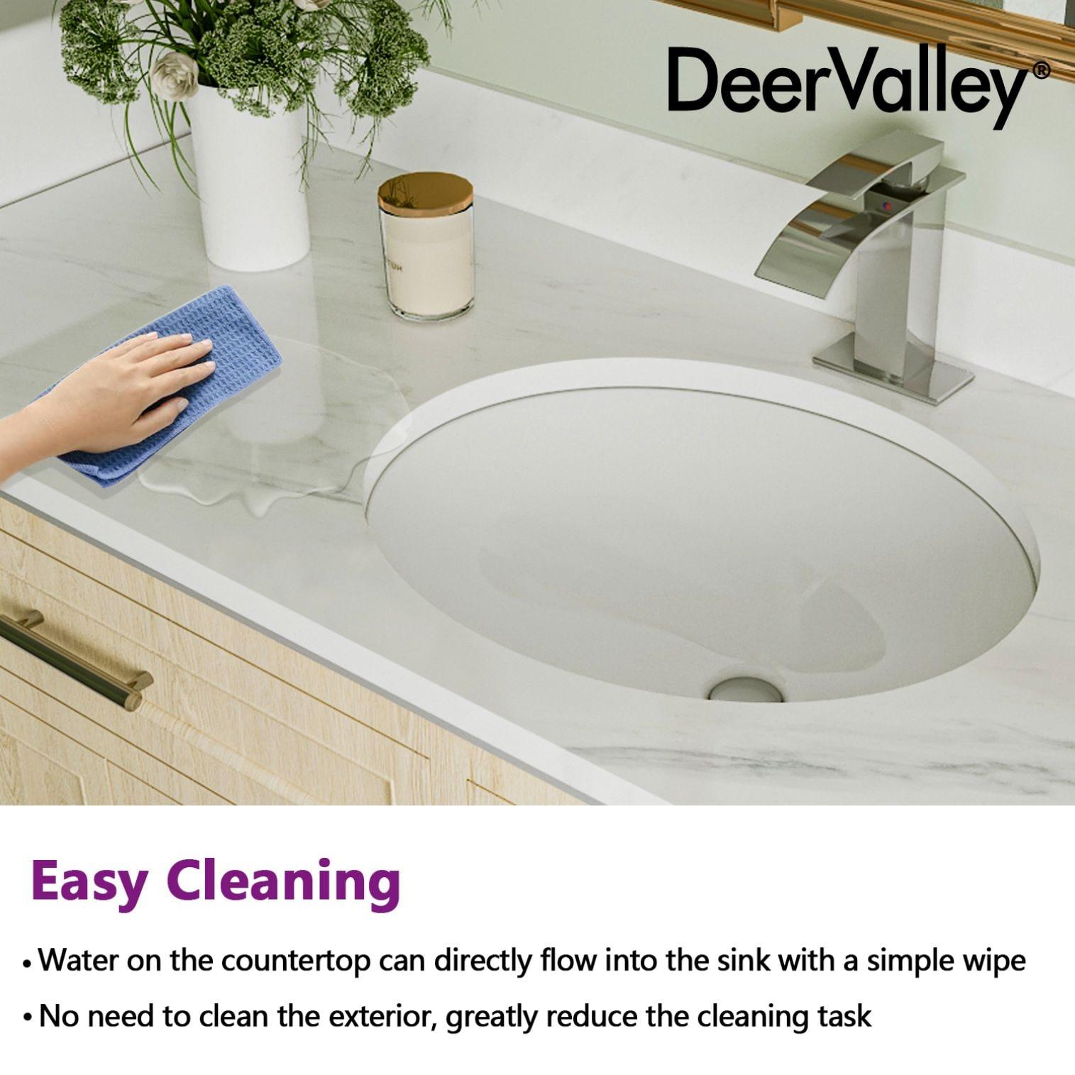 DeerValley Liberty 16.54" L x 13.39" W x 7.48" H Oval Vitreous China Undermount Bathroom Sink with Overflow