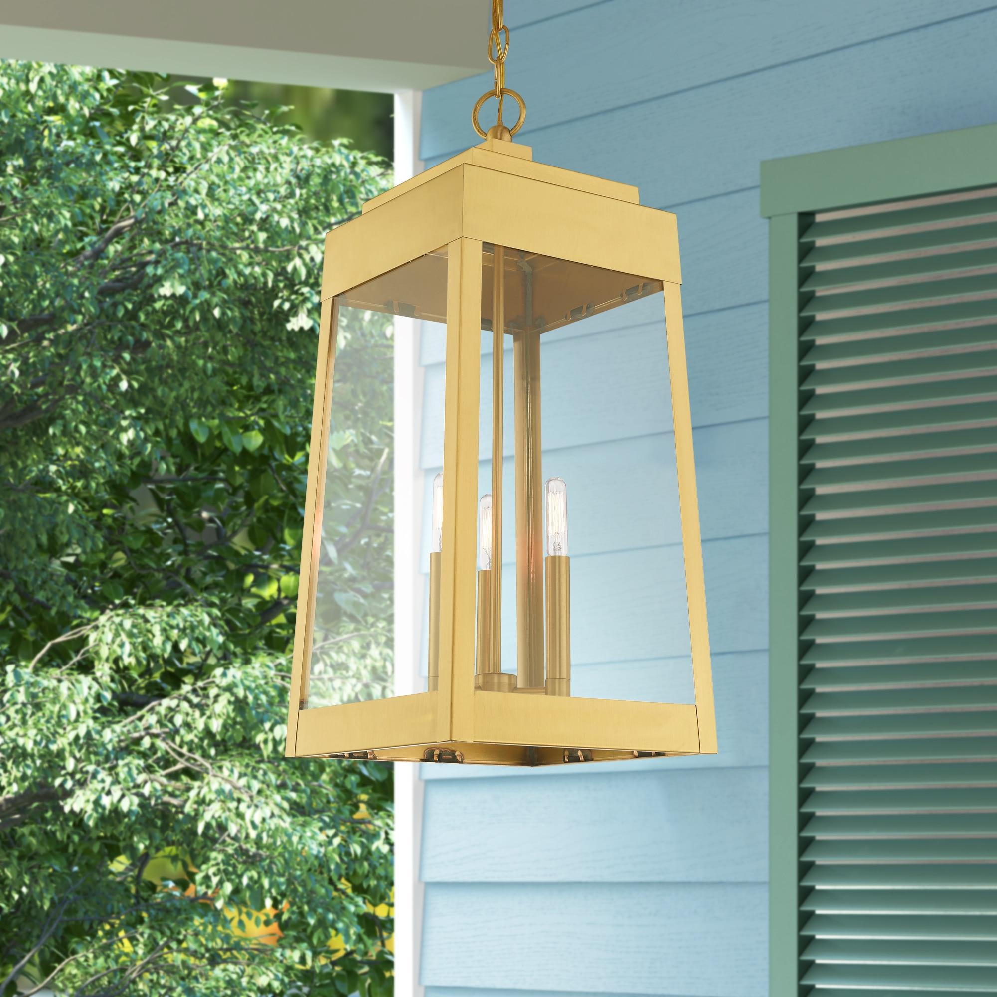 Livex Lighting - Oslo - 3 Light Outdoor Pendant Lantern in Mid Century Modern