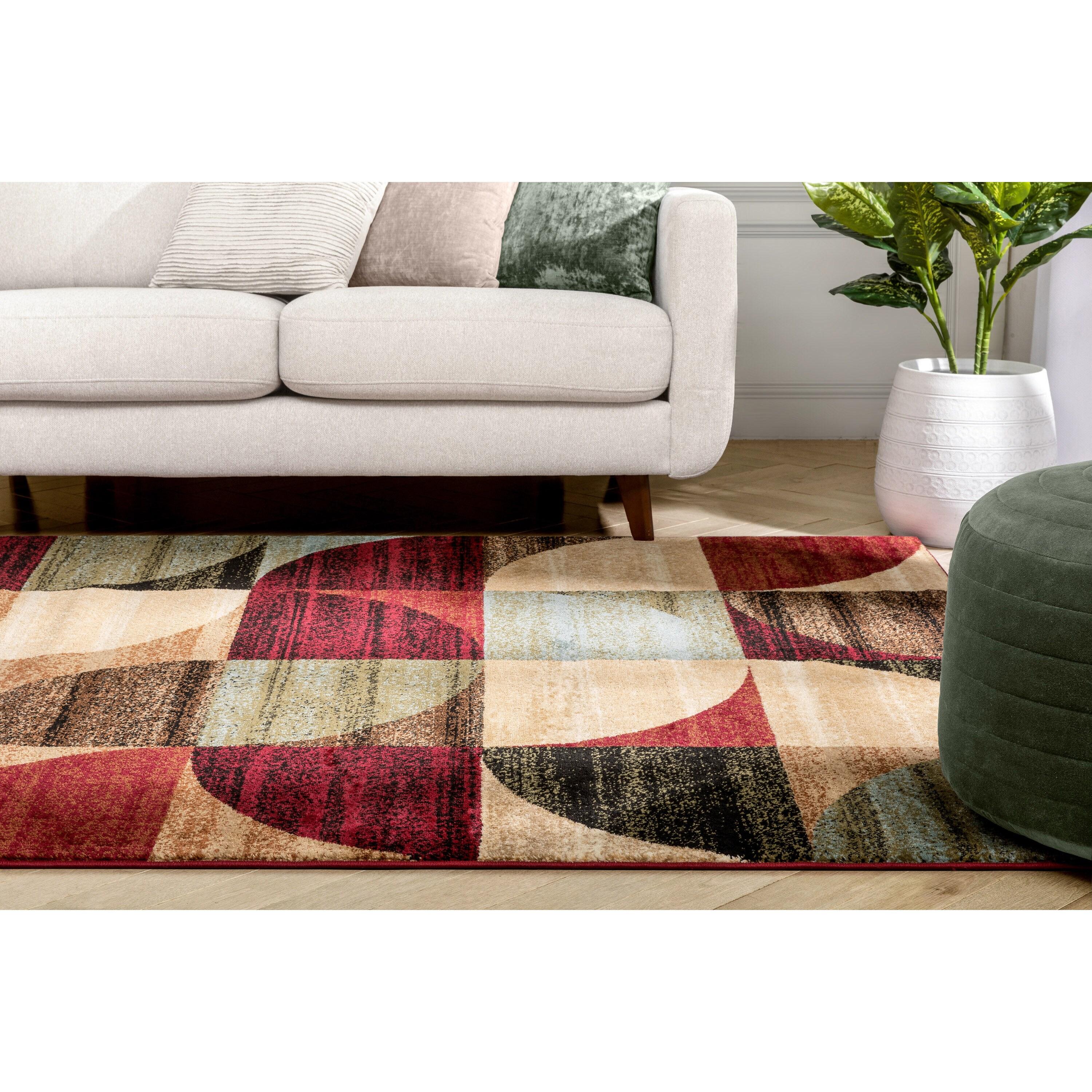 Well Woven Barclay Geometric Rustic Area Rugs, Red