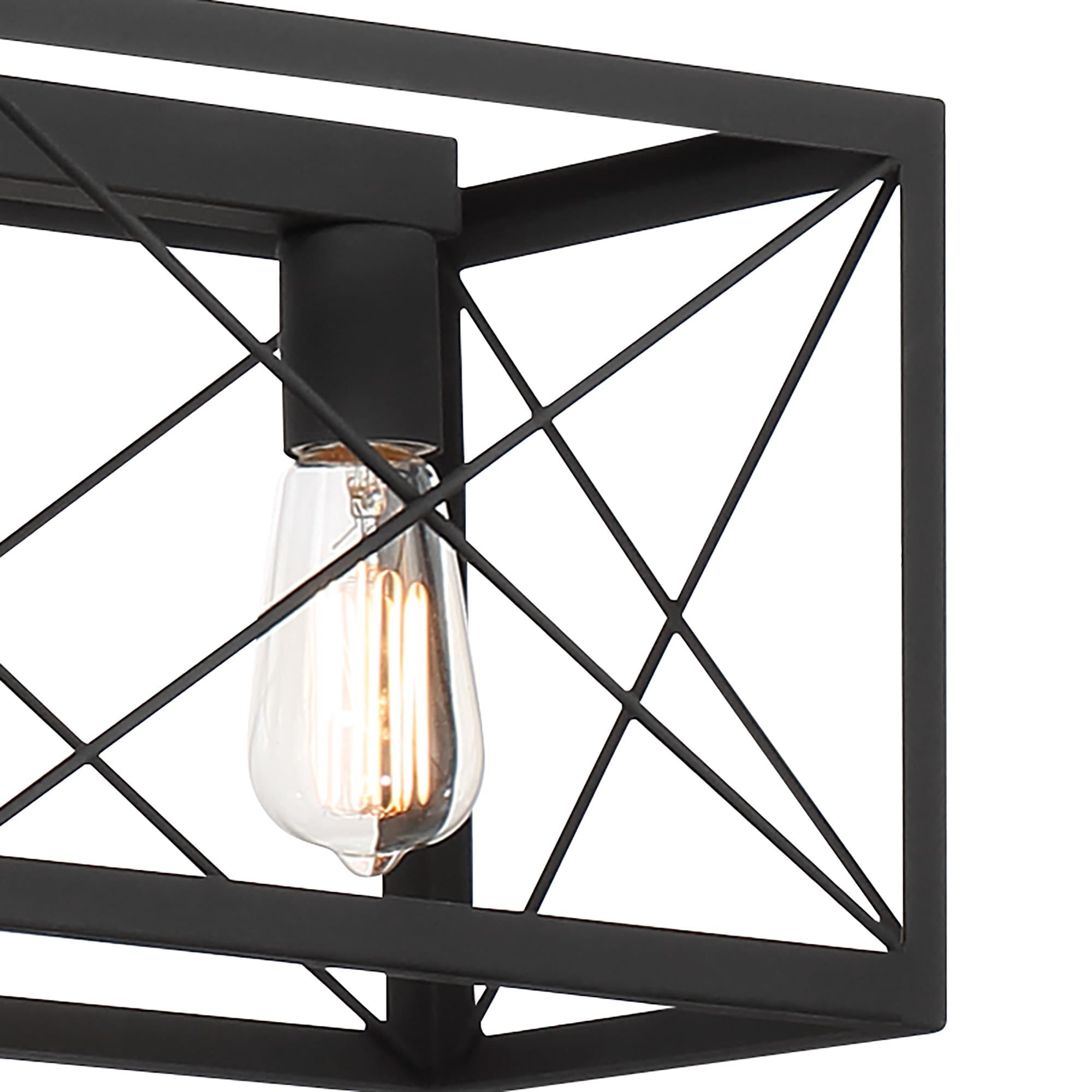ACROMA Kiro 7-light Farmhouse 48In Linear Chandelier Industrial Rectangle Dining Lighting with UL certified Aged Zinc