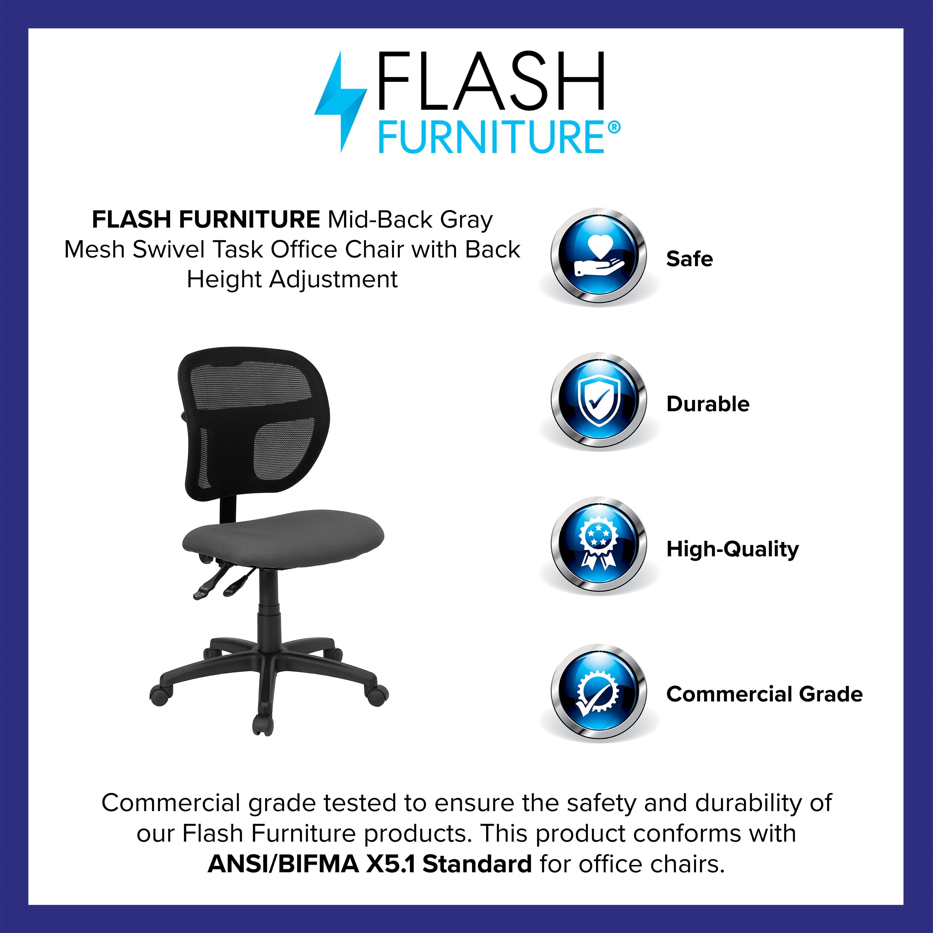 Bonavant Mid-Back Mesh Swivel Task Office Chair with Back Height Adjustment