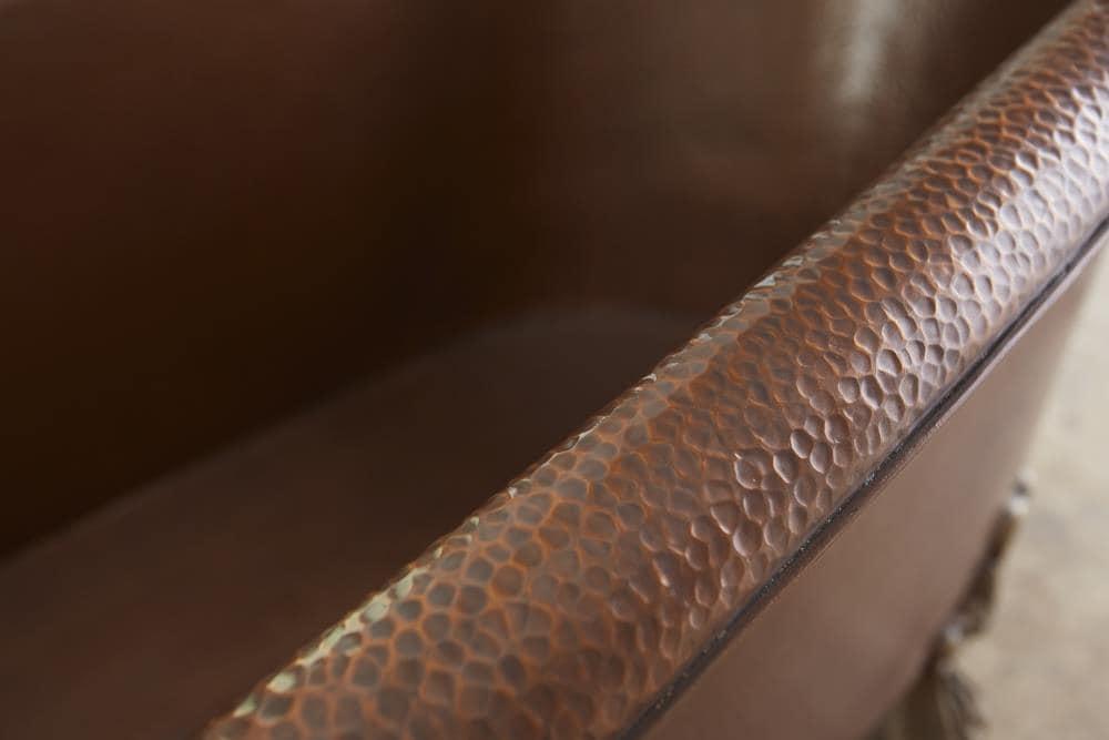 Heisenberg 5'6" Copper Freestanding Clawfoot Bathtub with No Overflow