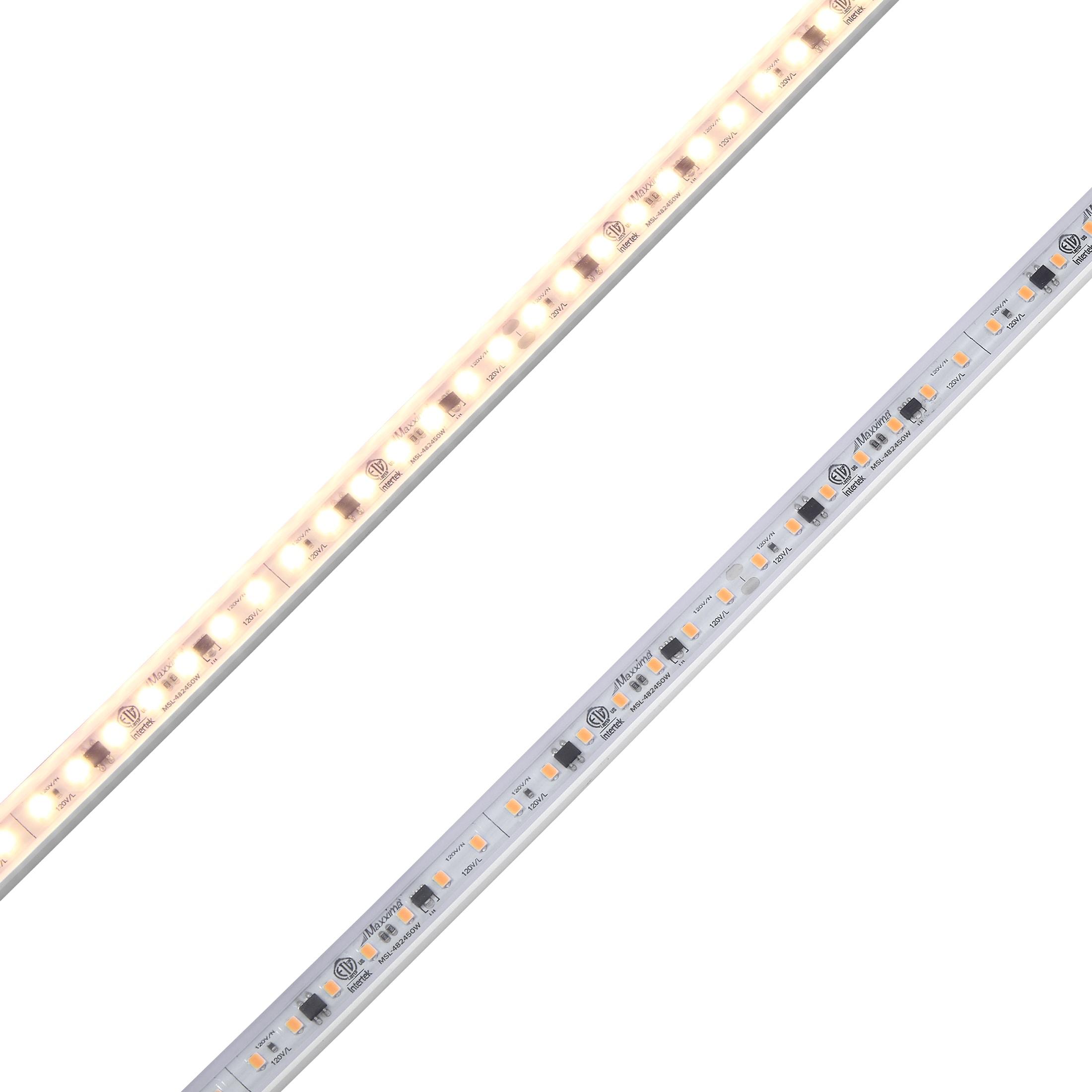 Maxxima 48 in. LED Under Cabinet Strip Light, Hardwired, 1840 Lumens, 3000K Warm White, 120V