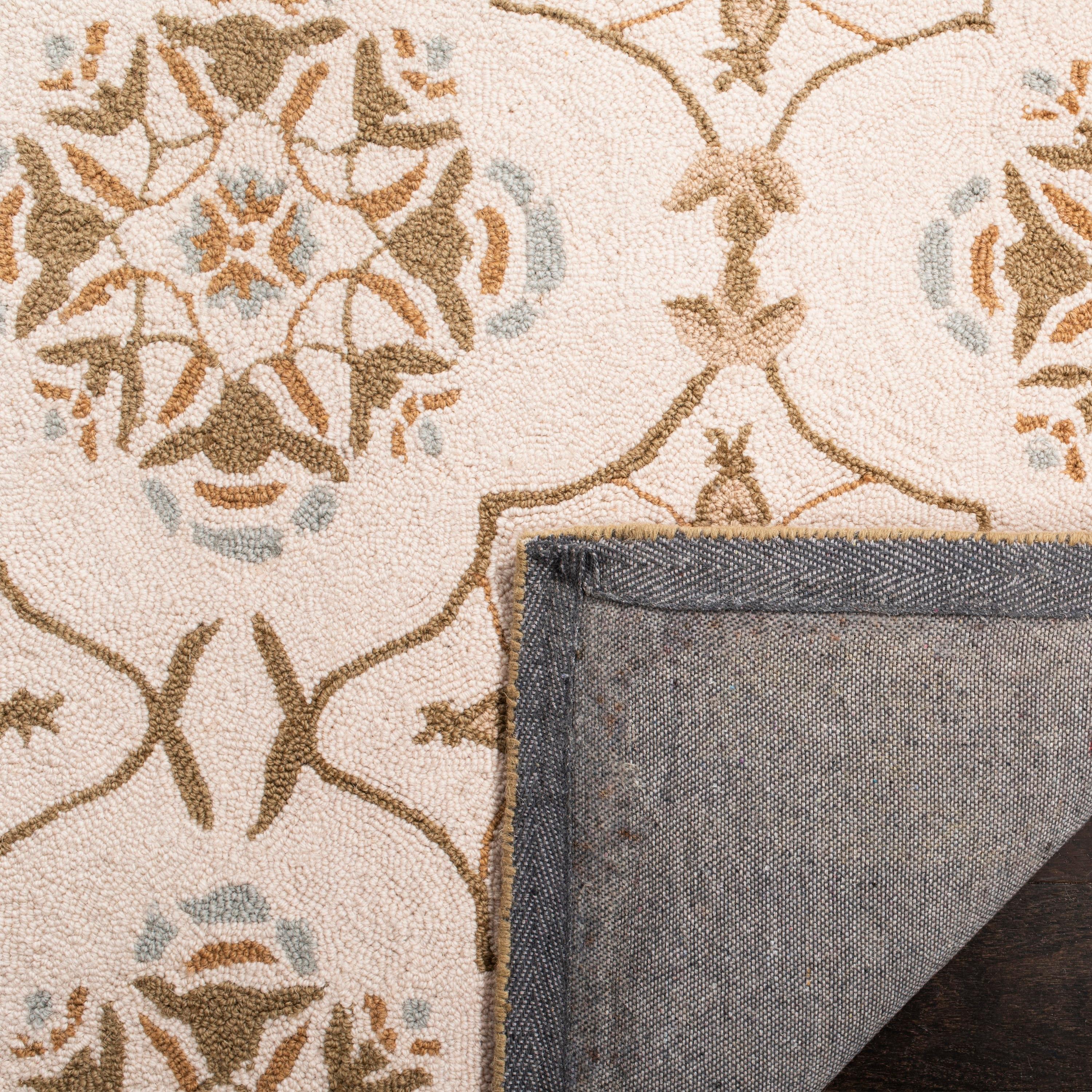SAFAVIEH Chelsea Jamison Geometric Wool Area Rug, Ivory/Green, 2'9" x 4'9"