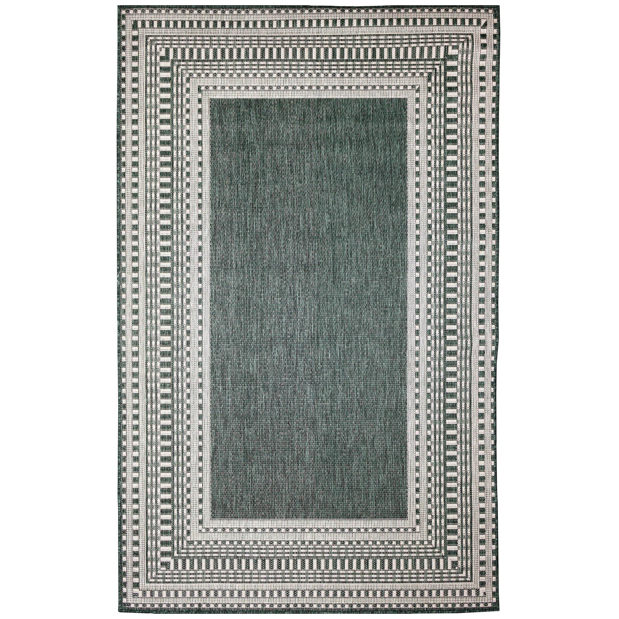 Liora Manne Malibu Etched Border Indoor/Outdoor Rug Charcoal 7'10" x 9'10"