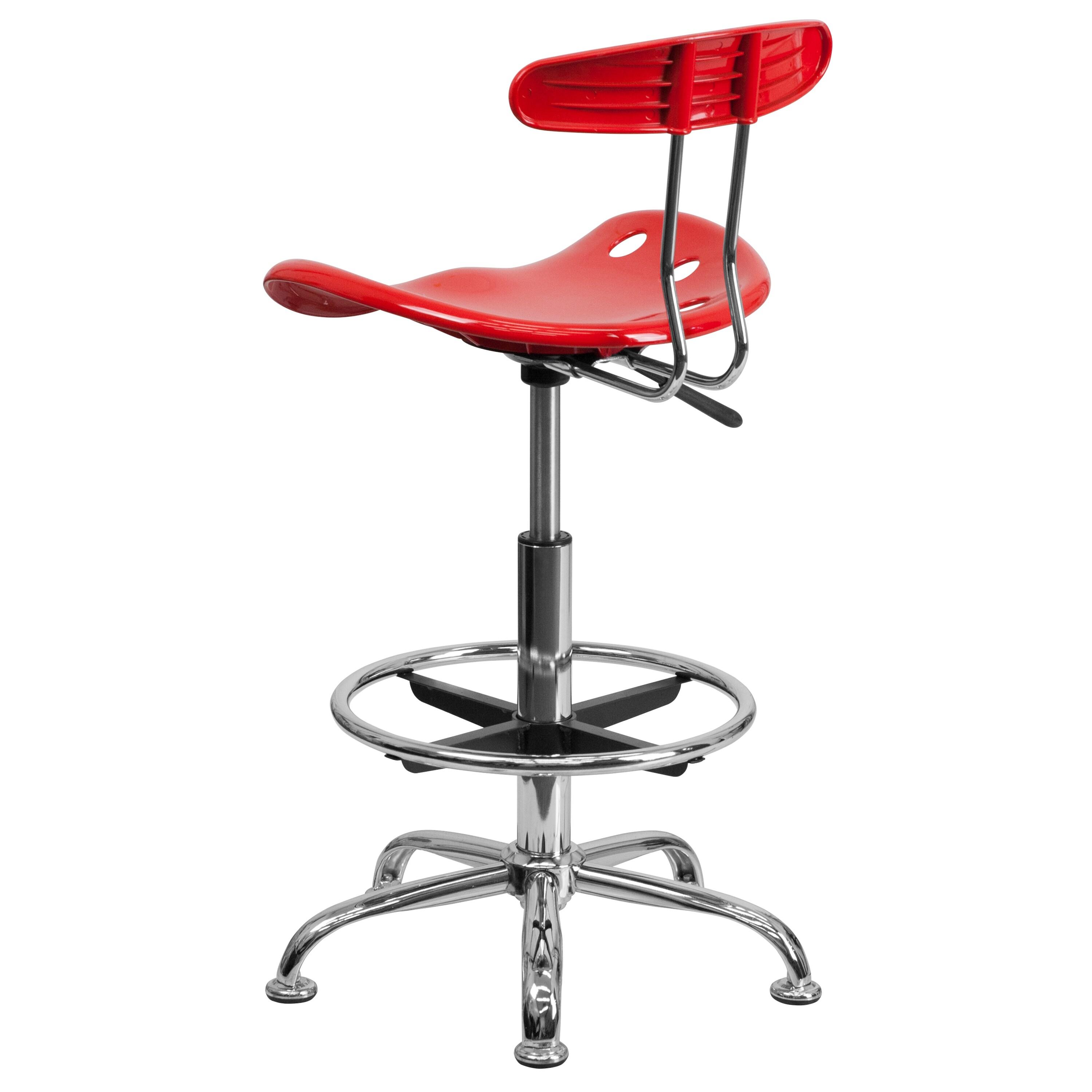 Monroe Vibrant Chrome Drafting Stool with Tractor Seat