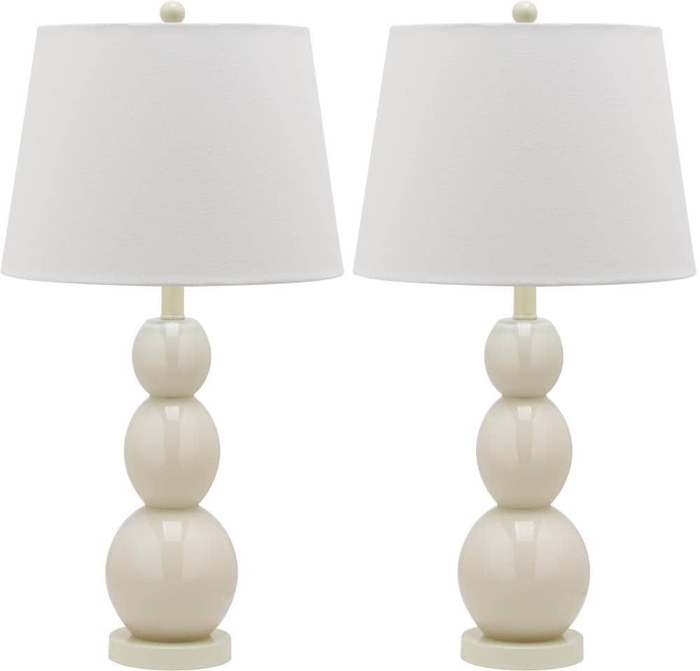 Jayne 3 Sphere Table Lamp (Set of 2) - 26.5 Inch Height - LIT4089 - Light Grey - Safavieh