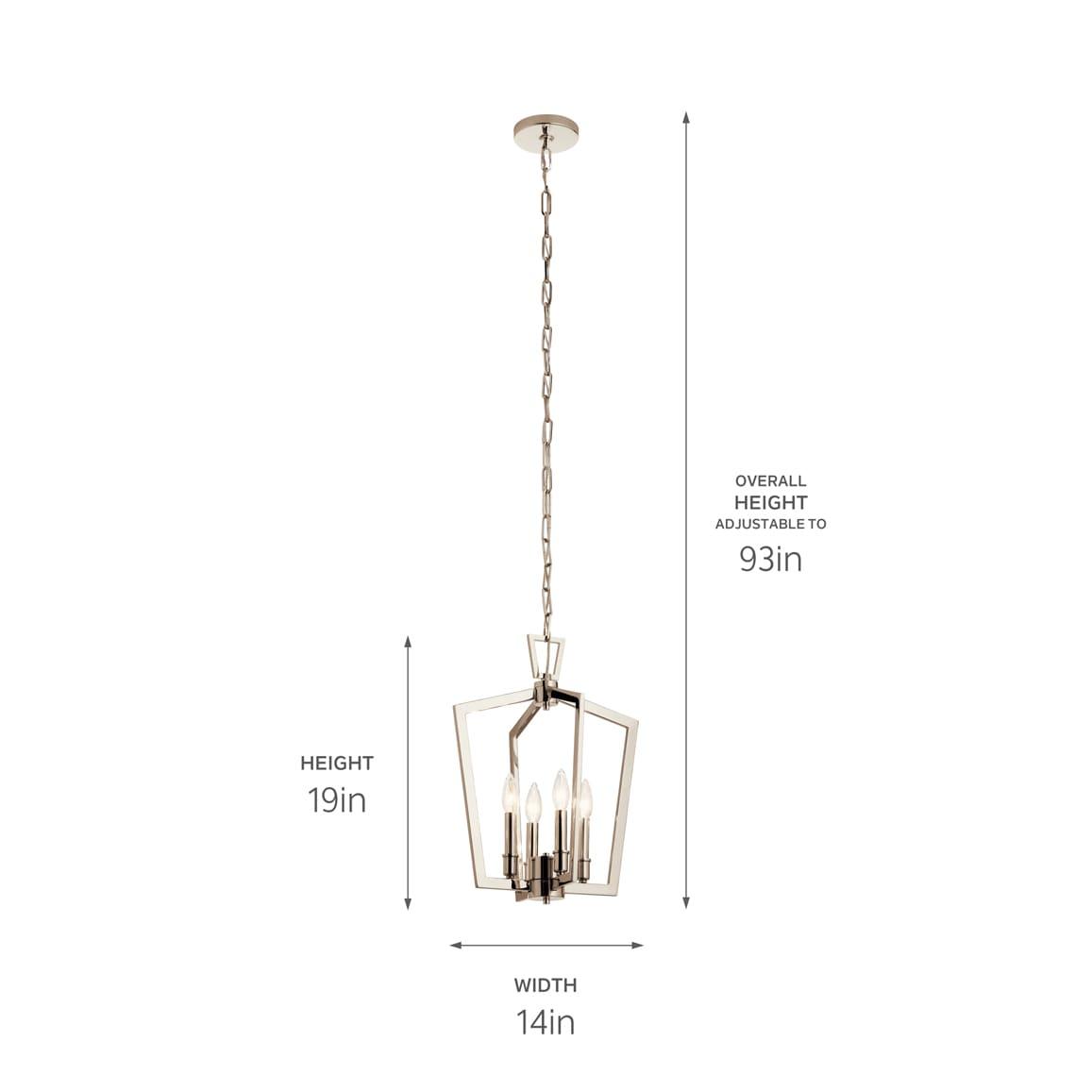 Kichler 43498 Abbotswell 4 Light 14" Wide Taper Candle Pendant - Nickel