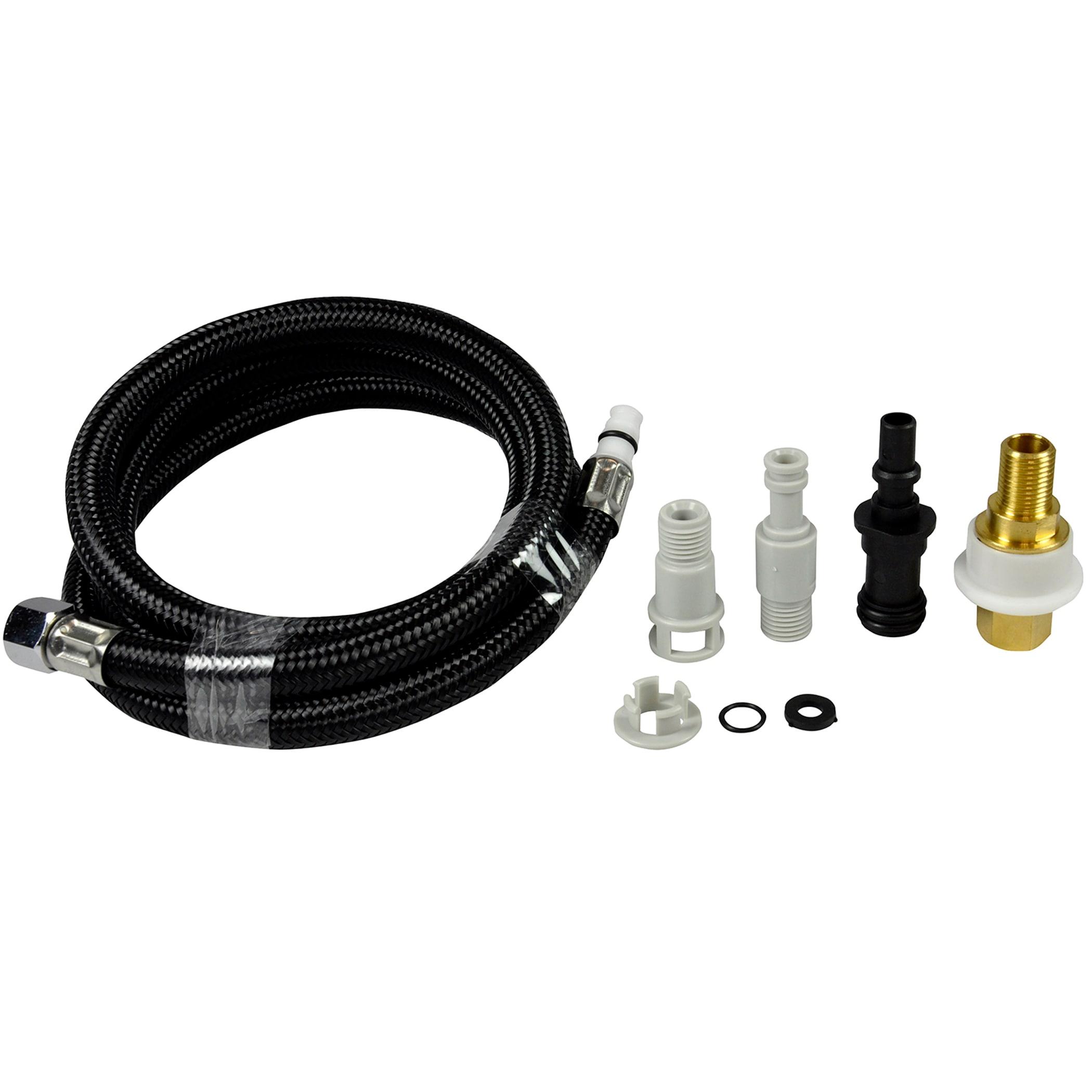 Universal Black Braided PVC Faucet Sprayer Hose, 48 Inch