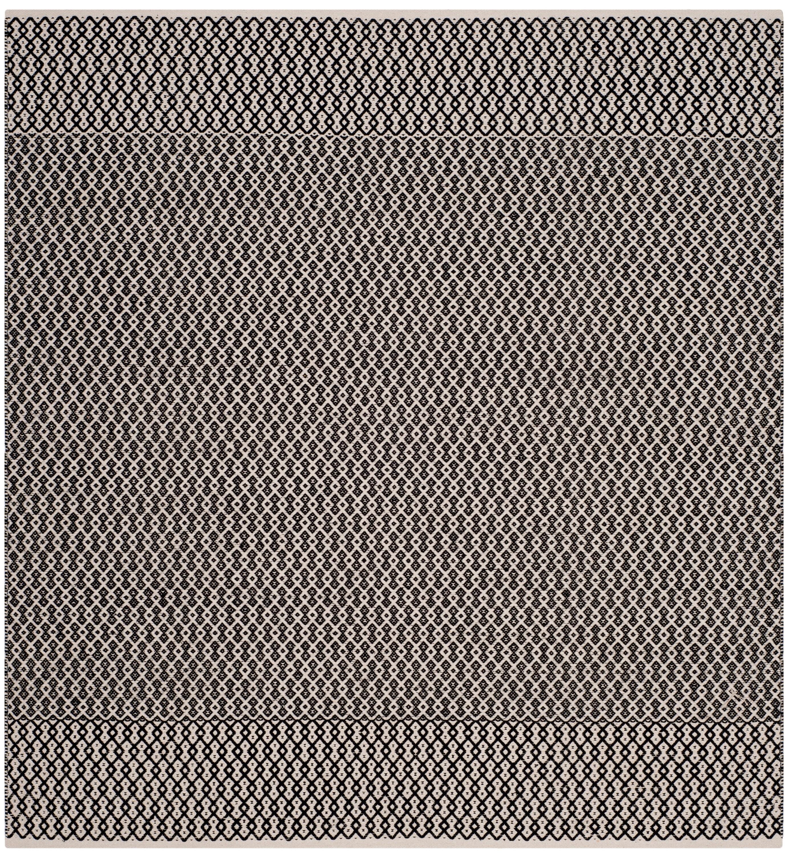 Montauk MTK339 Hand Woven Indoor Accent Rug - Ivory/Black - 4'x4' - Safavieh