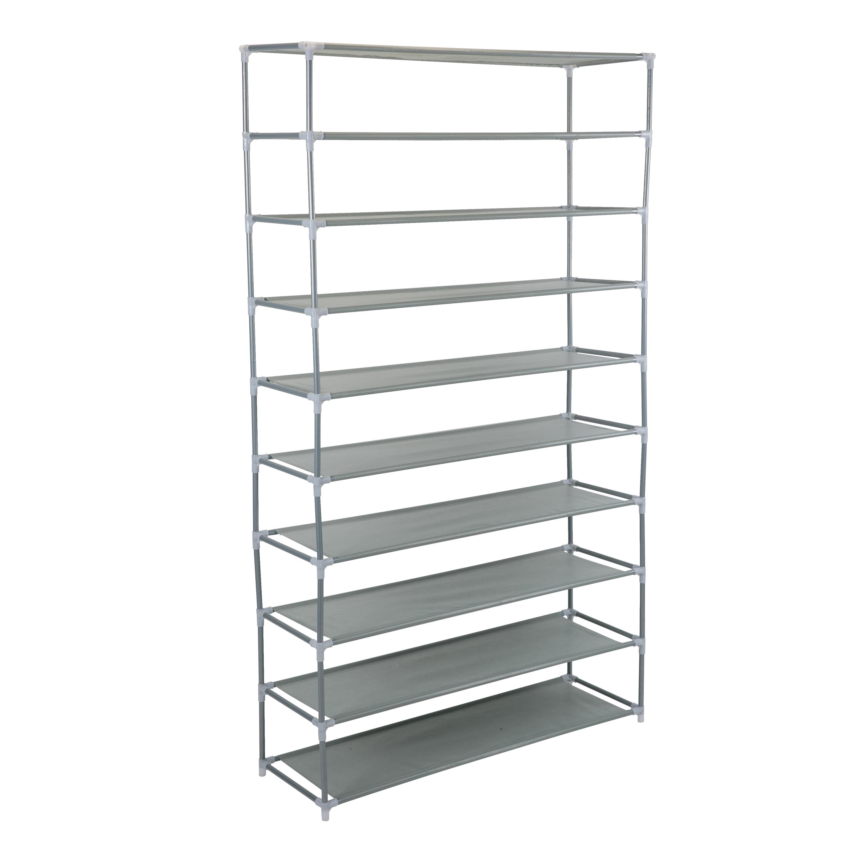 Simplify 10-Tier 50 Pair Shoe Rack, Grey