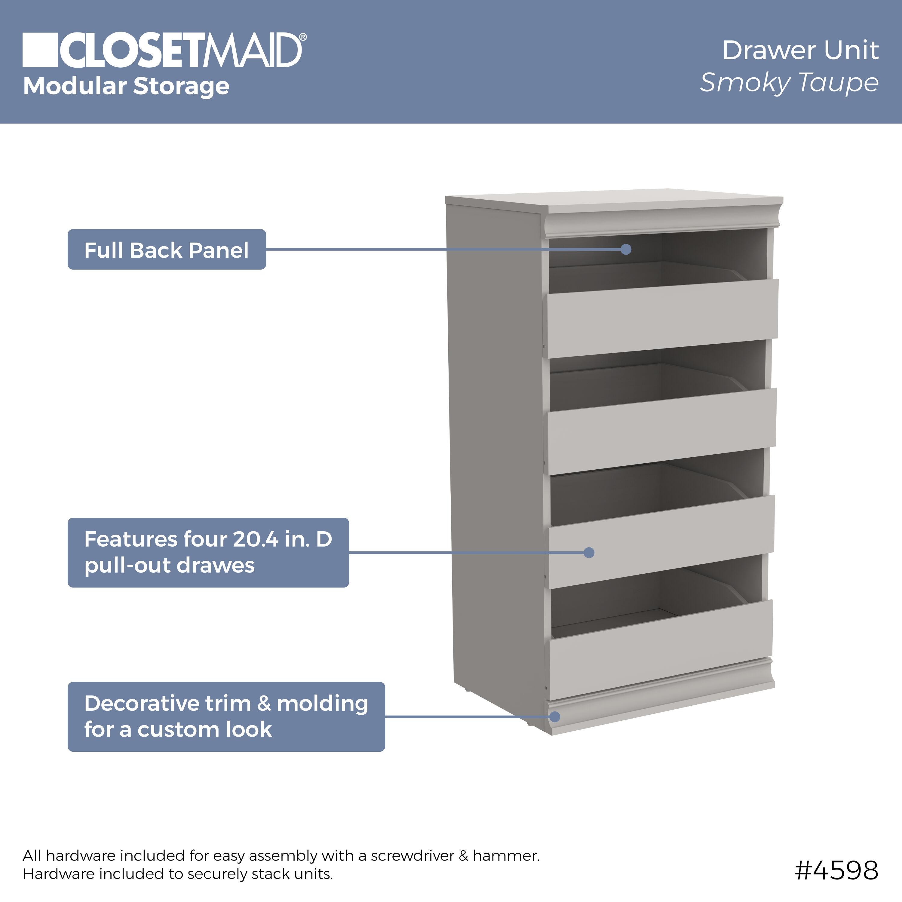 ClosetMaid Modular Storage 4-Drawer Unit - ClosetMaid