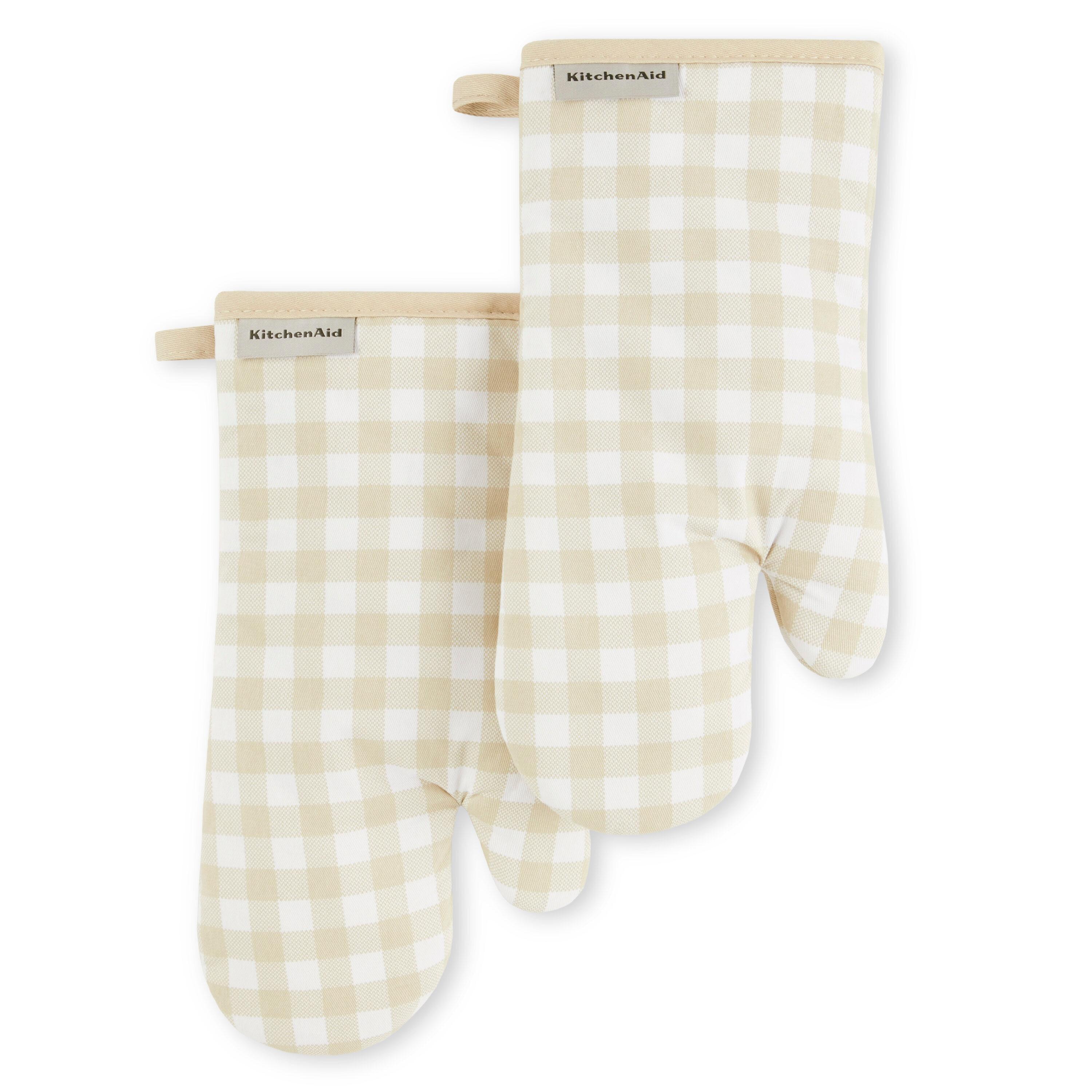 KitchenAid Gingham Oven Mitt 2-Pack Set, 7" x 13" (Set of 2)