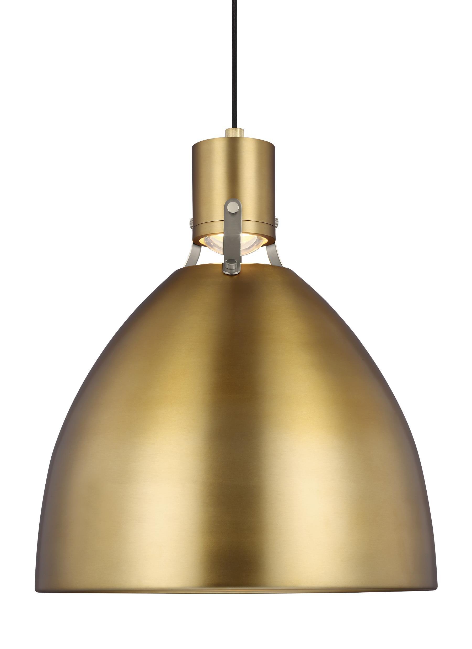 Brynne 19.75" Burnished Brass Minimalist LED Pendant Light