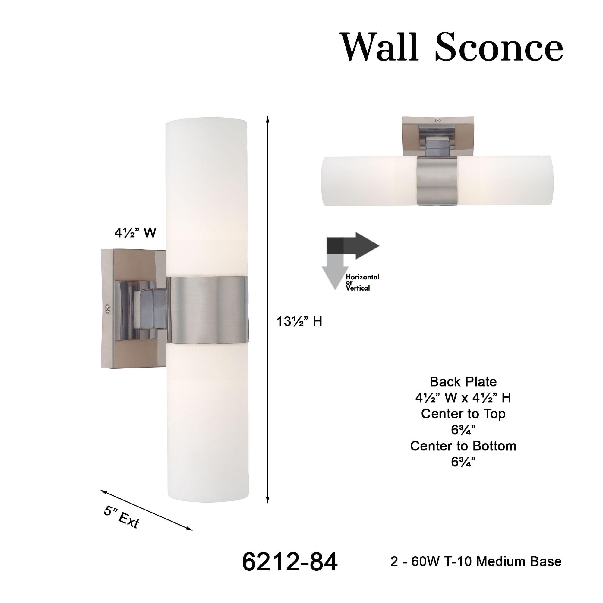 Minka Lavery Andres 13 1/2" High Brushed Nickel 2-Light Wall Sconce