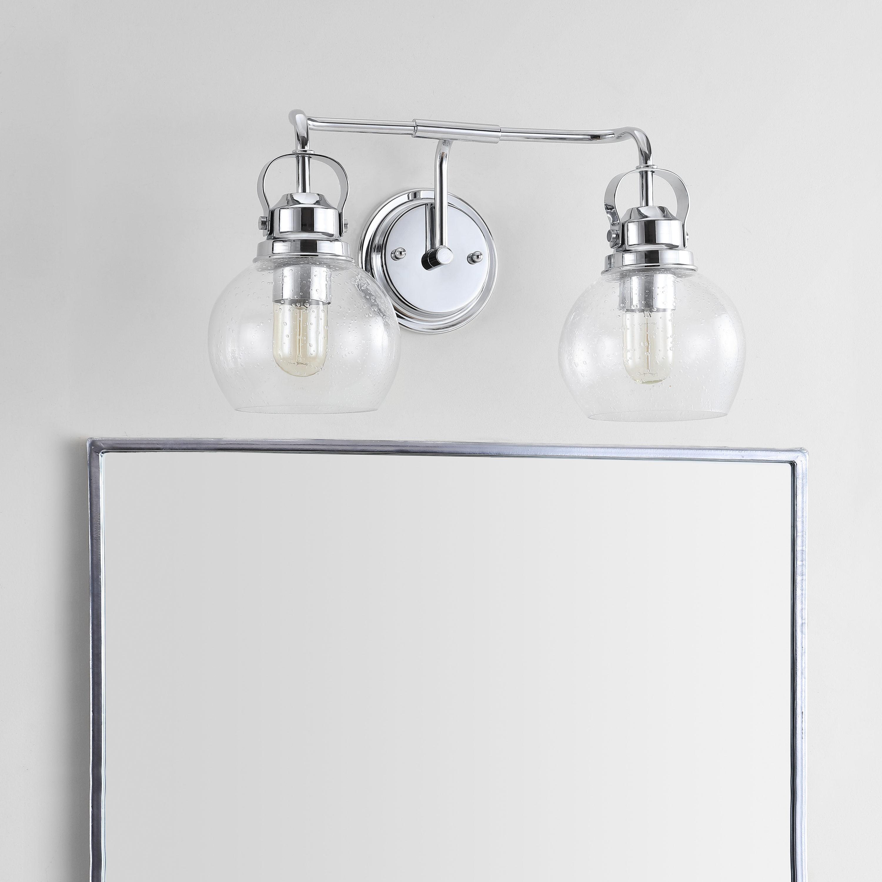 17.25" Metal/Glass Vanity Wall Light, ETL Listed, Bright Bathroom Fixture - JONATHAN Y