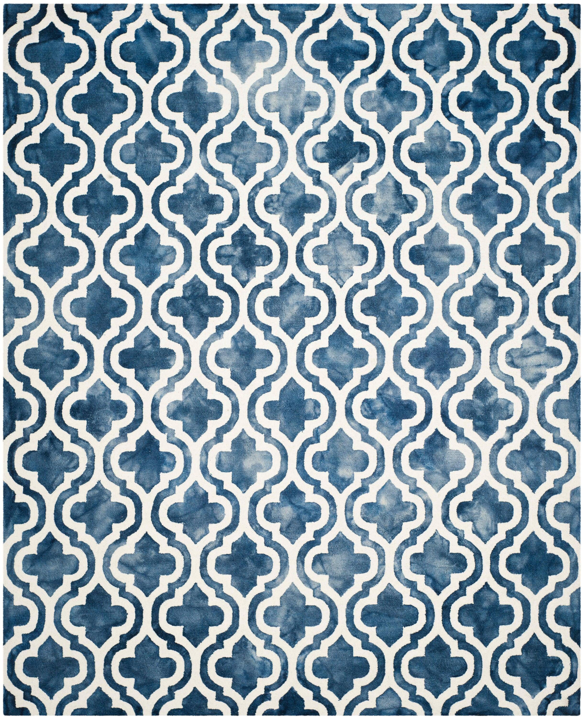 Dip Dye DDY537 Hand Tufted Indoor Area Rug - Navy/Ivory - 9'x12' - Safavieh