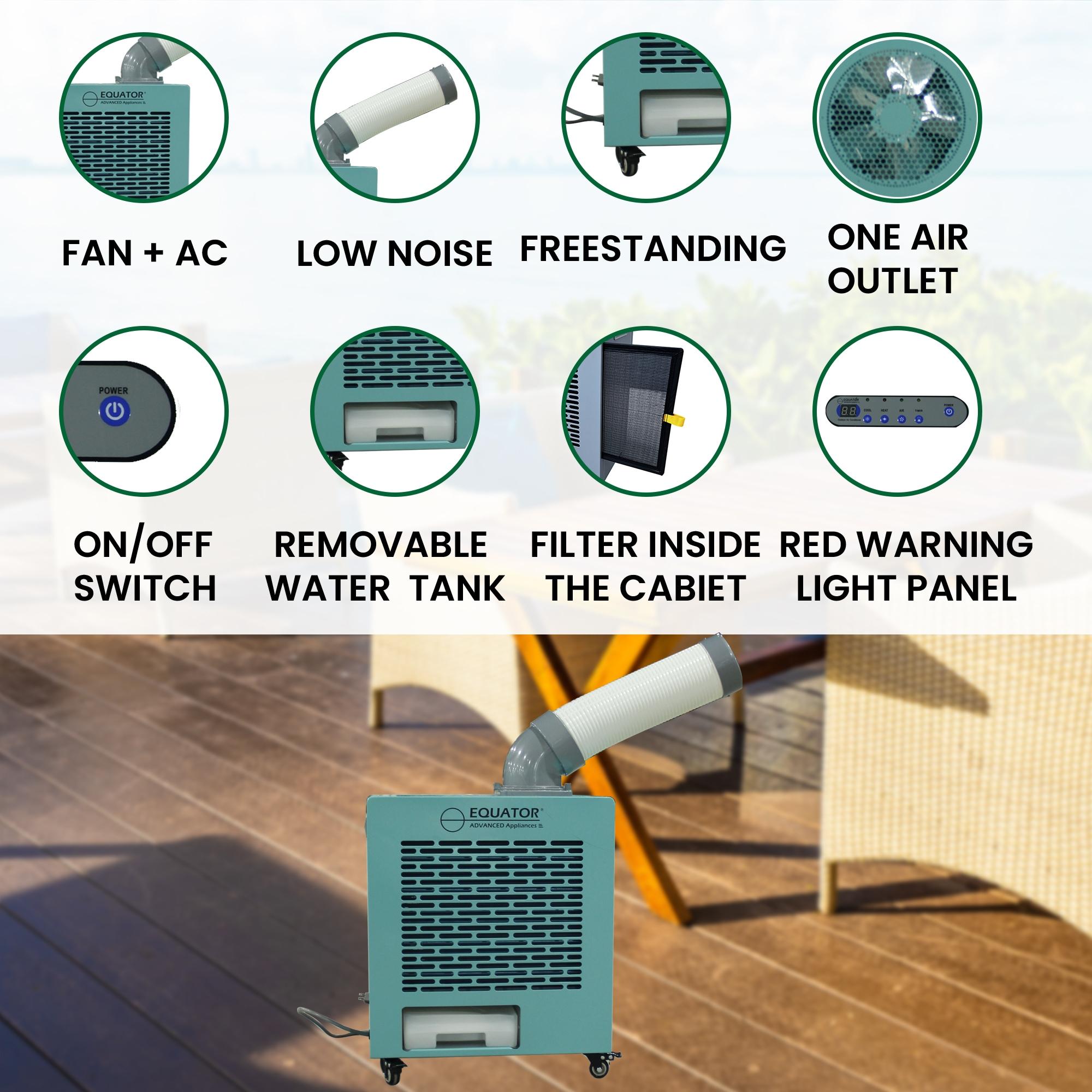 Equator Advanced Appliances Equator 3-in-1 AC Heater Air 9000BTU Outdoor Air Conditioner/ Spot Cooler IP24 Casters 110V