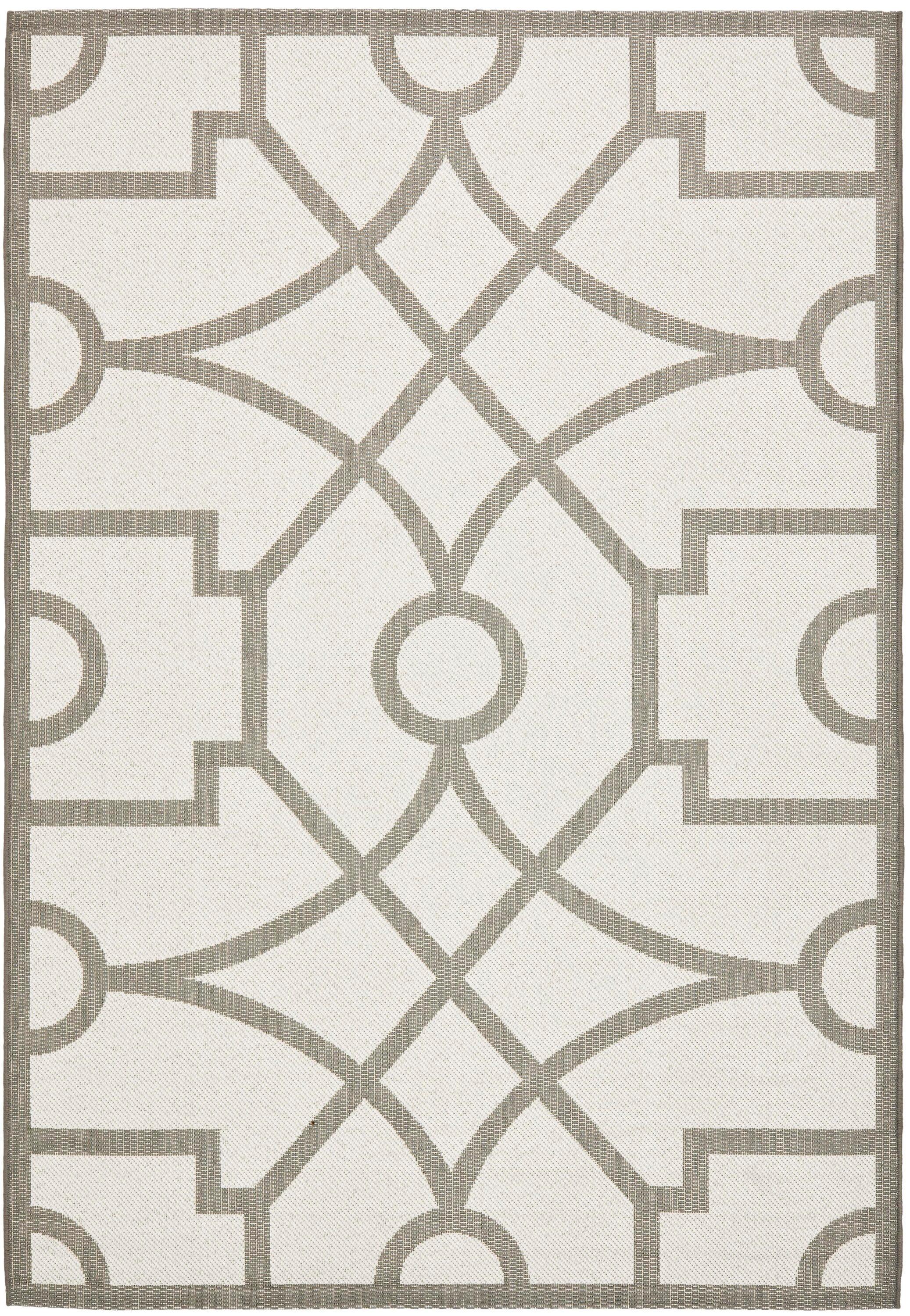 Martha Stewart Fretwork - MSR4121 - Indoor Power Loomed Area Rugs - Grey - 5'3"x7'7"