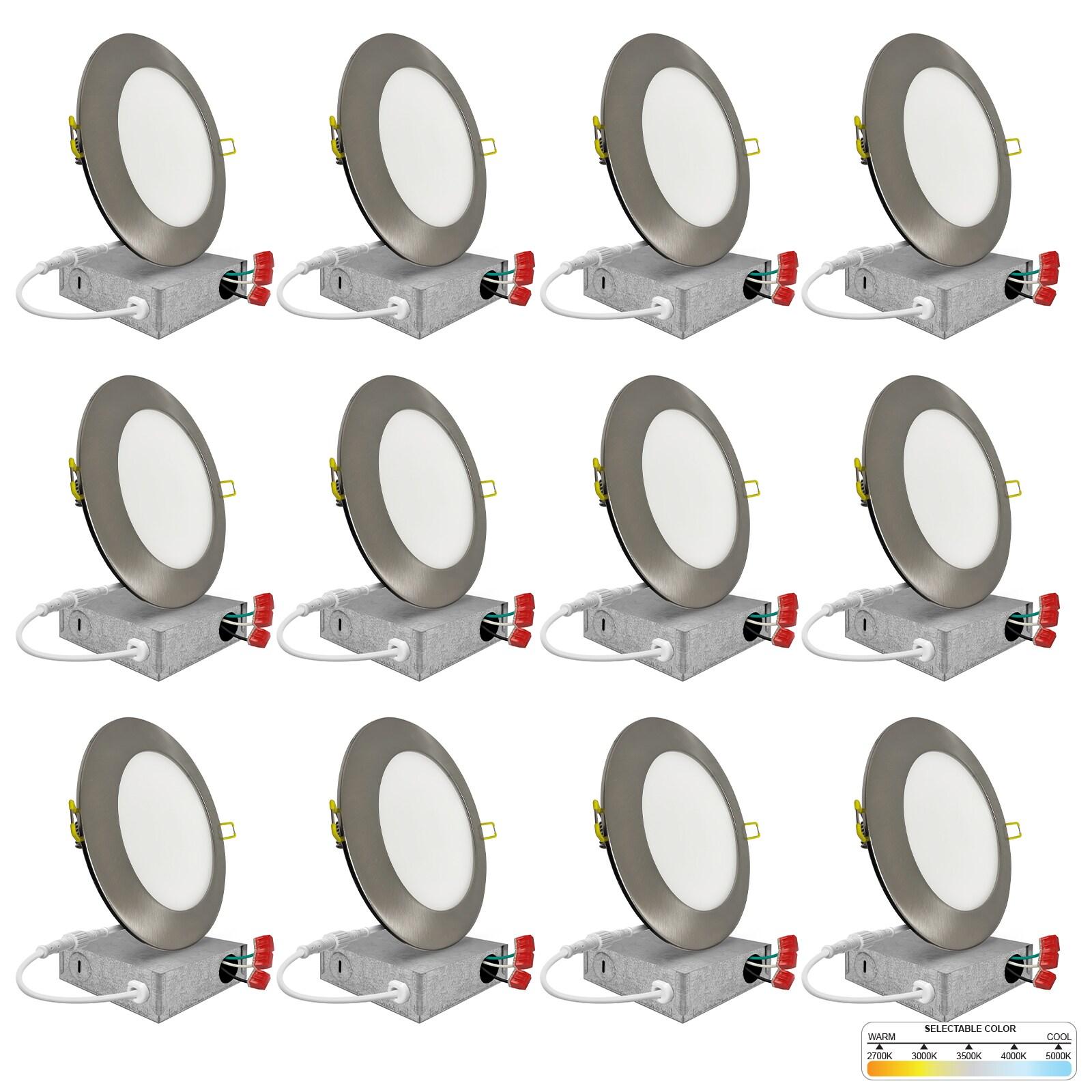 Panel Downlight 6.88'' Selectable Color Temperature Dimmable Air-Tight IC Rated LED Canless Recessed Lighting Kit