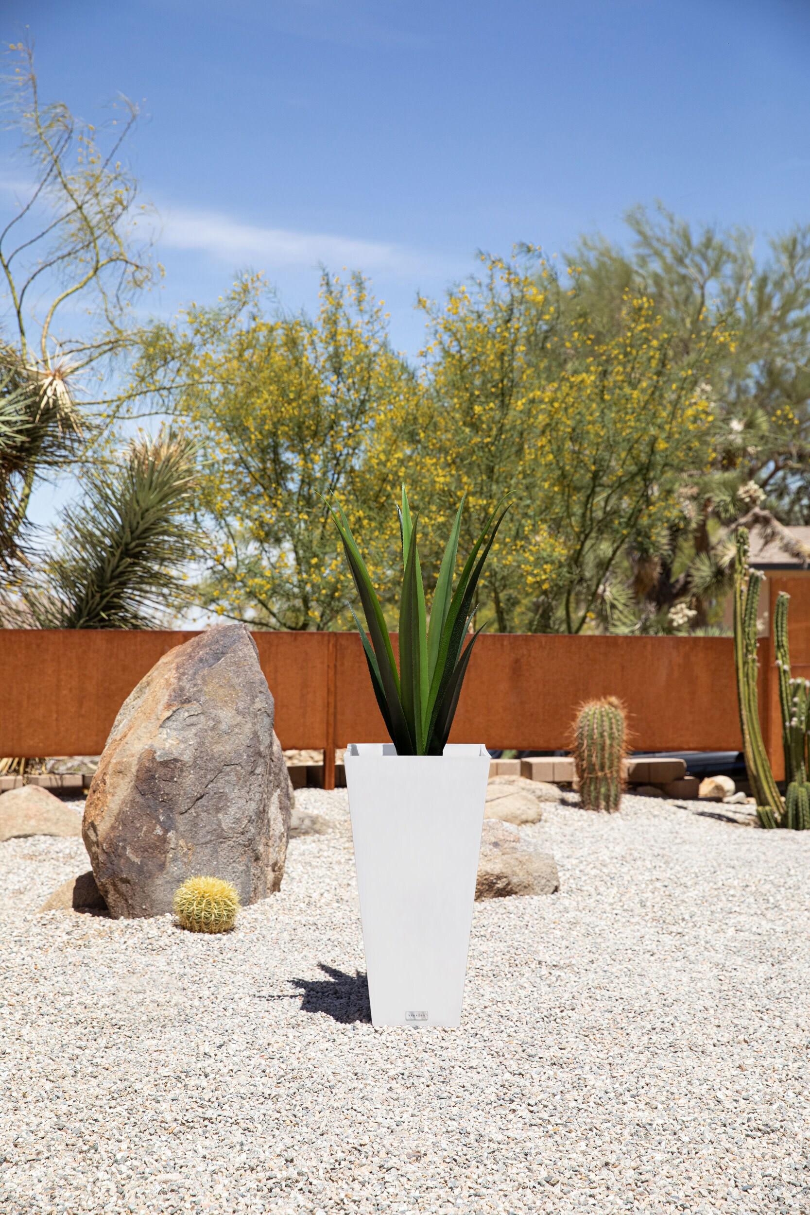 Veradek Pure Series Midland 26" Plastic Planter - White