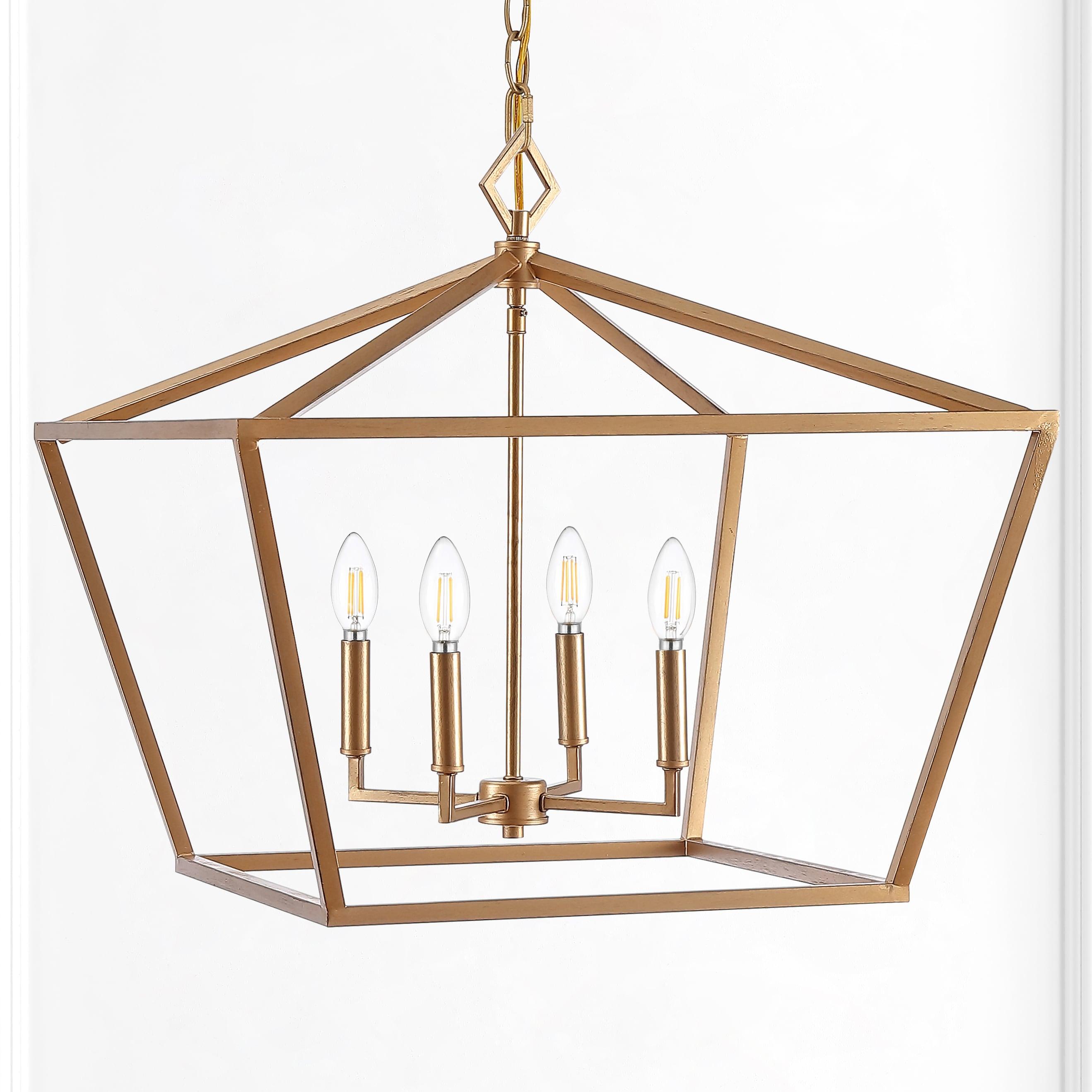 Gatsby 23" 4-Light Adjustable Iron Rustic Glam LED Pendant, Gold