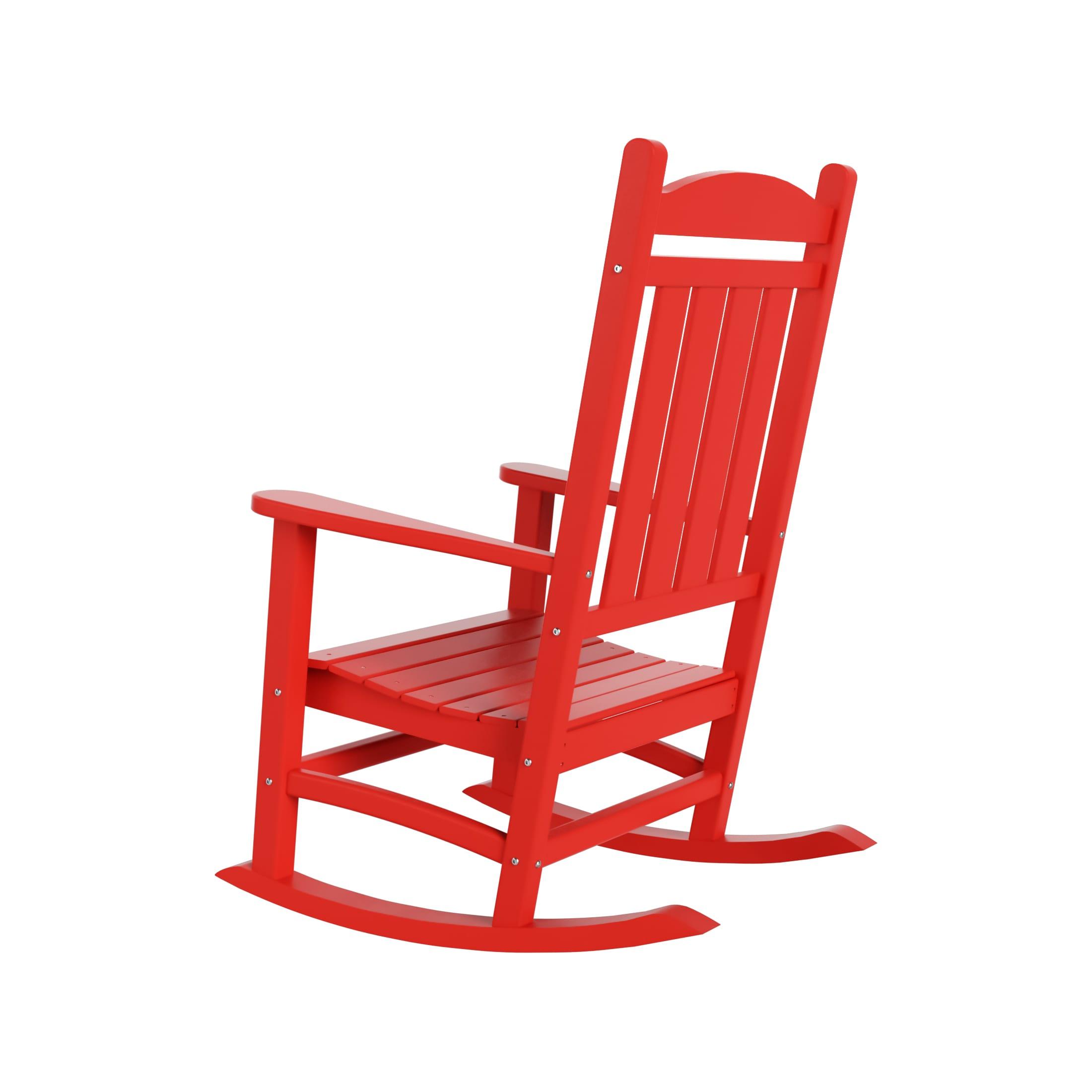 Polytrends  Laguna Hdpe All Weather Outdoor Patio Rocking Chair Red