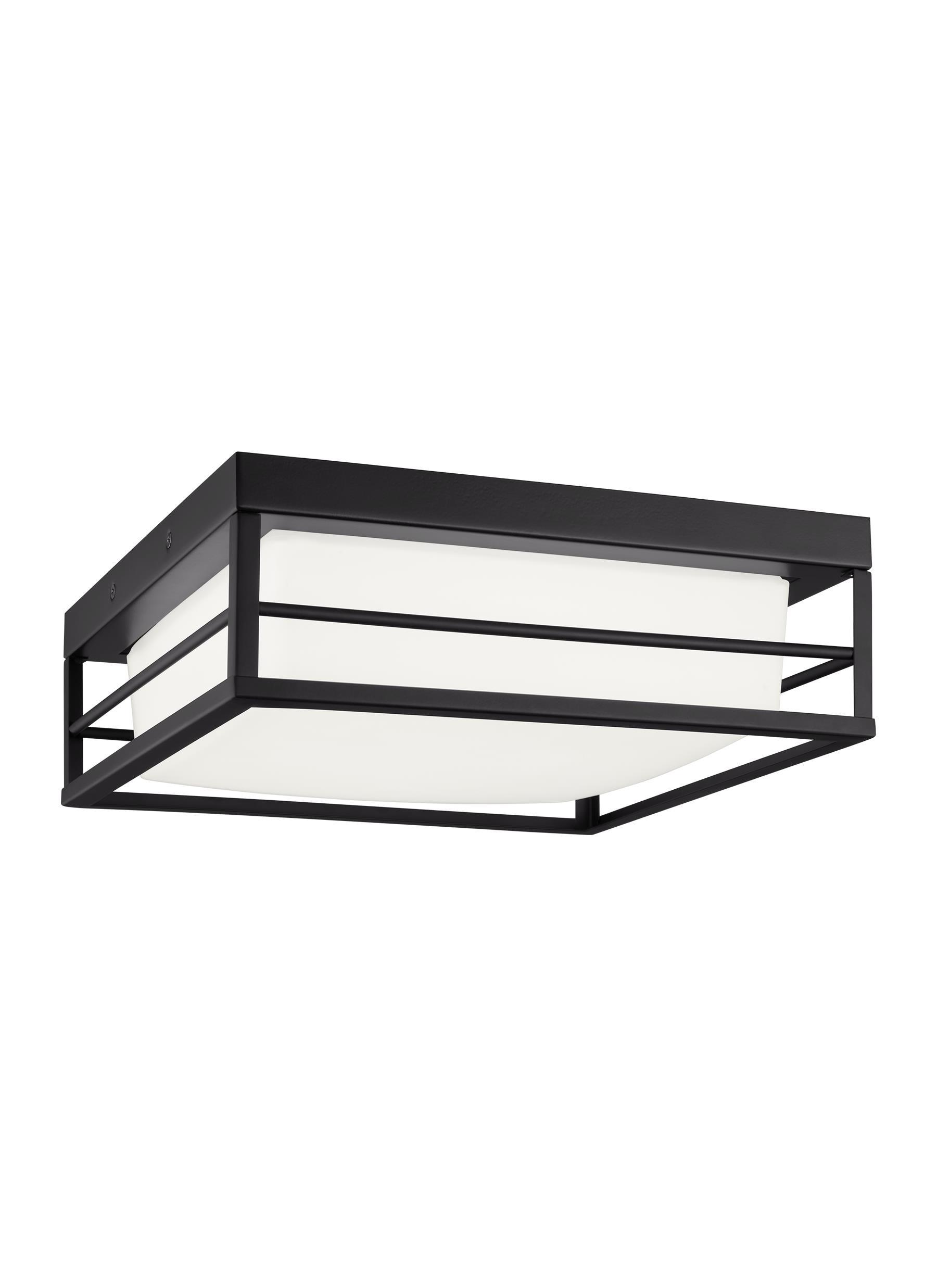 Generation Lighting Dearborn 1.0 -Light 12.0-in Matte Black Flush Mount Light