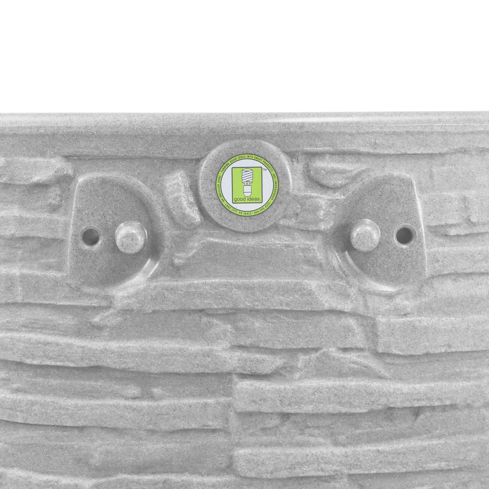 Good Ideas Impressions Riverwalk 50 Gallon Faux Slate Surface Dual Spigot Rain Barrel with 2 Brass Spigots and Screen, Light Granite (4 Pack)