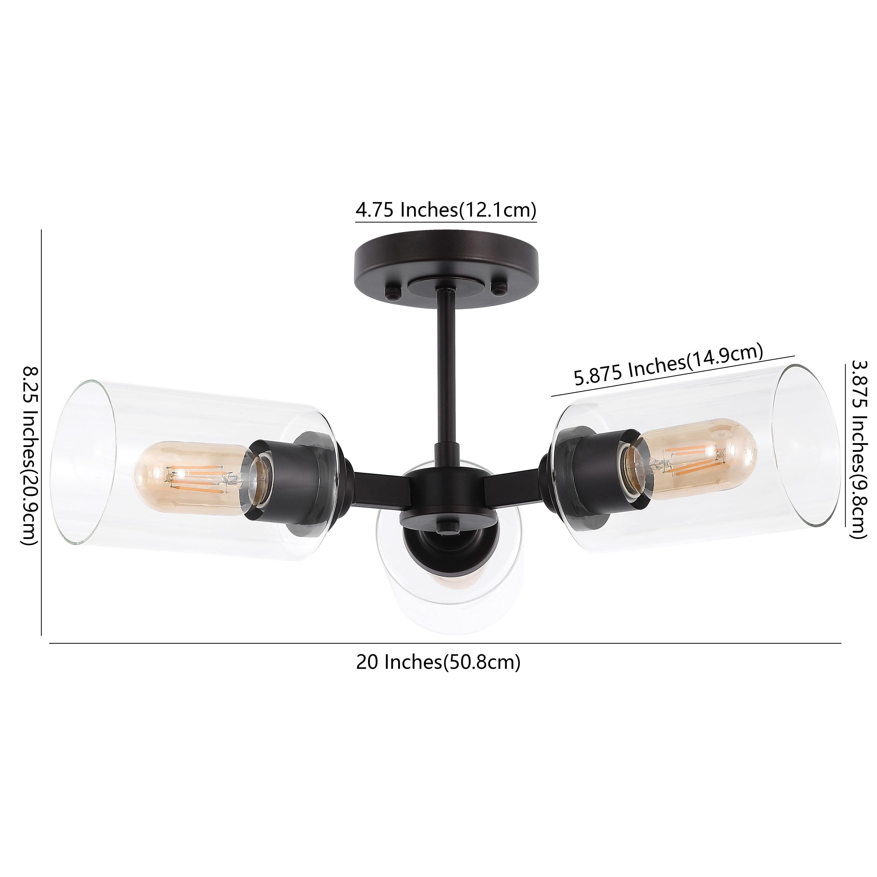 JONATHAN  Y Jaymes 20" Iron Cylinder Industrial Transitional 1 -Light 20.0-in Oil rubbed Bronze Semi Flush Mount Light