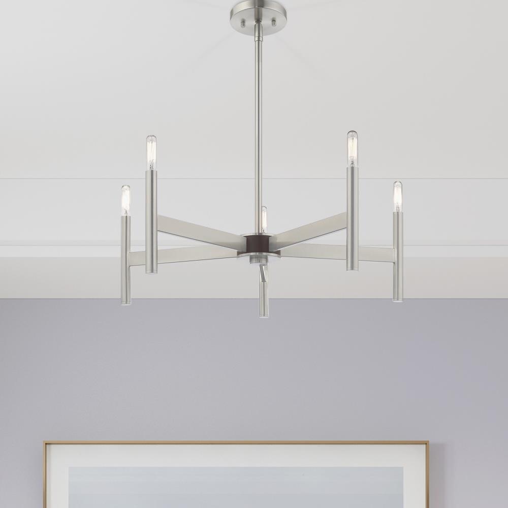 Livex Lighting Copenhagen 5 - Light Chandelier in  Brushed Nickel