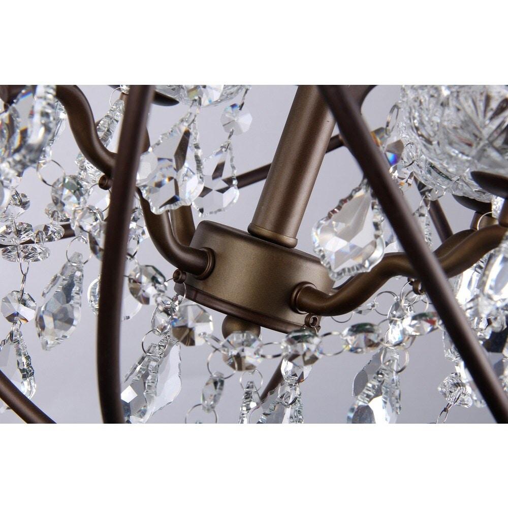 Warehouse of Tiffany Edwards Antique Bronze 16-inch 4-light Crystal Chandelier