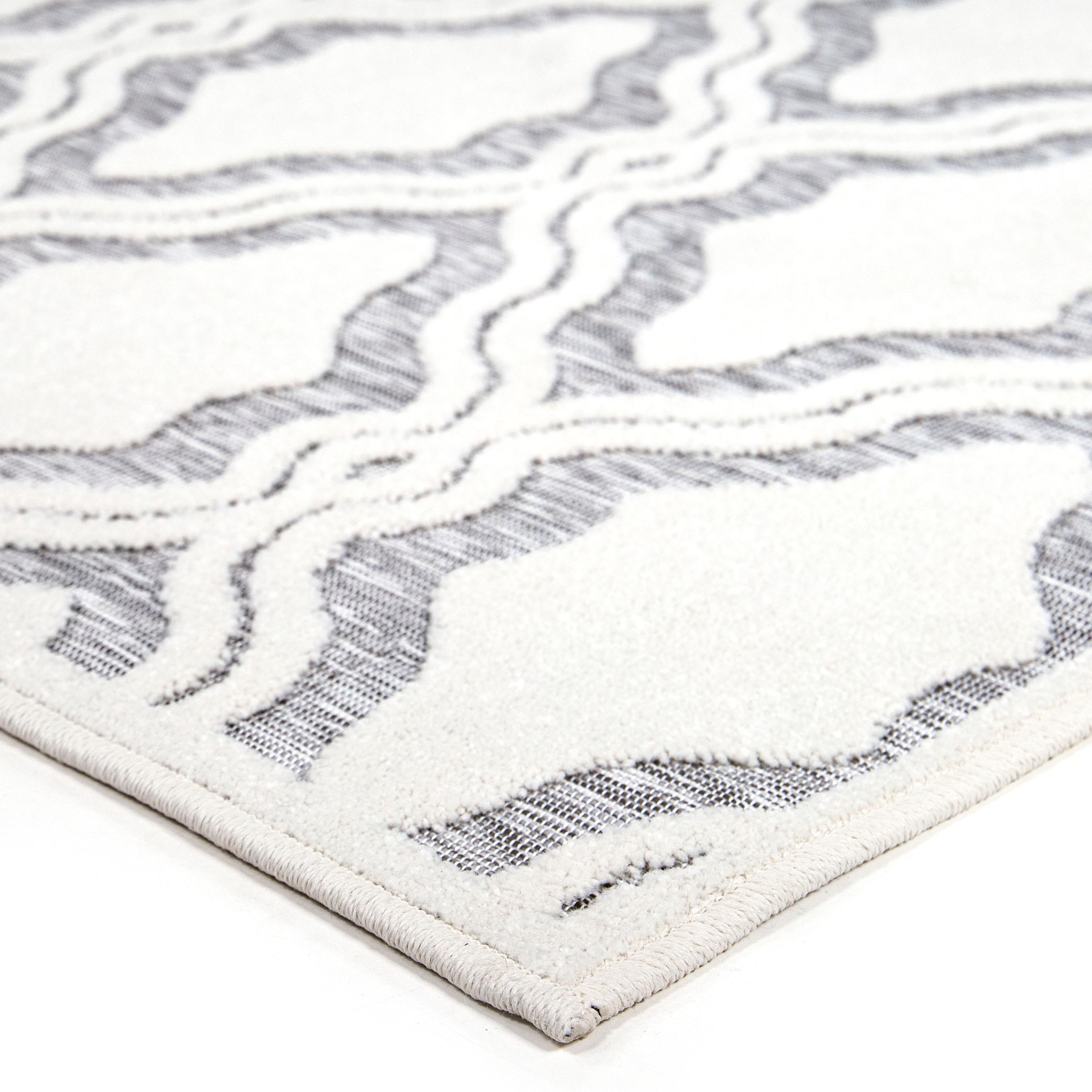 My Texas House Cotton Blossom Natural Gray High Low Indoor Outdoor Rug