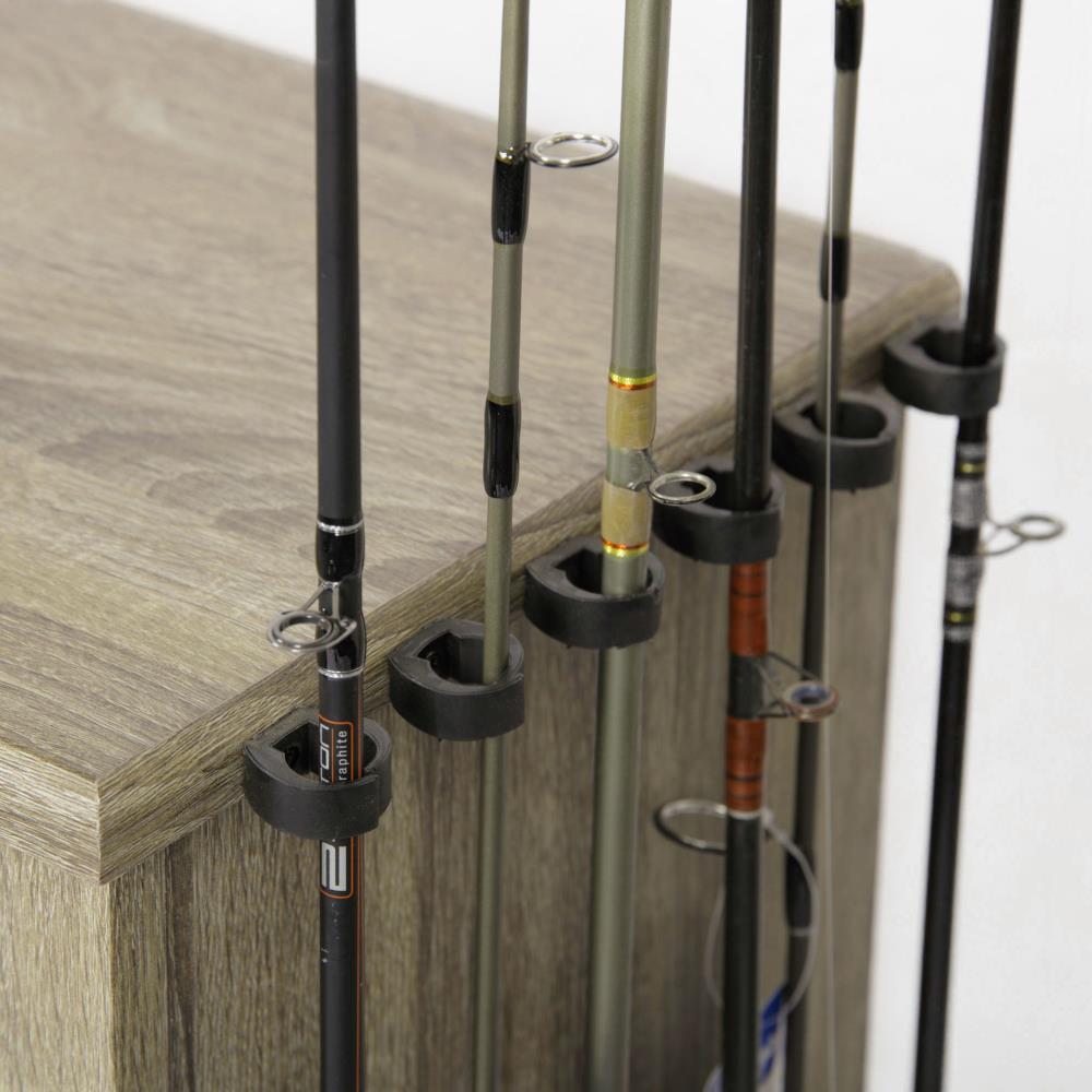 American Furniture Classics Fishing Storage Rod Holder w/ Cabinet, Barnwood