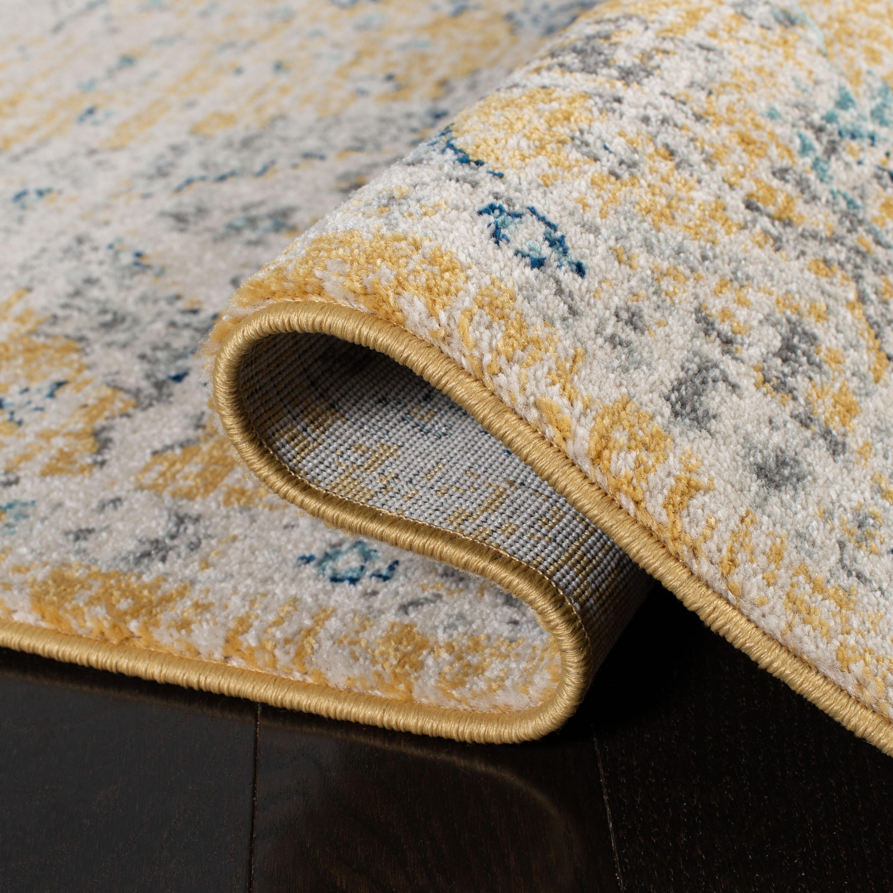 Evoke EVK224 Power Loomed Area Rug - Gold/Ivory - 4'x6' - Safavieh.