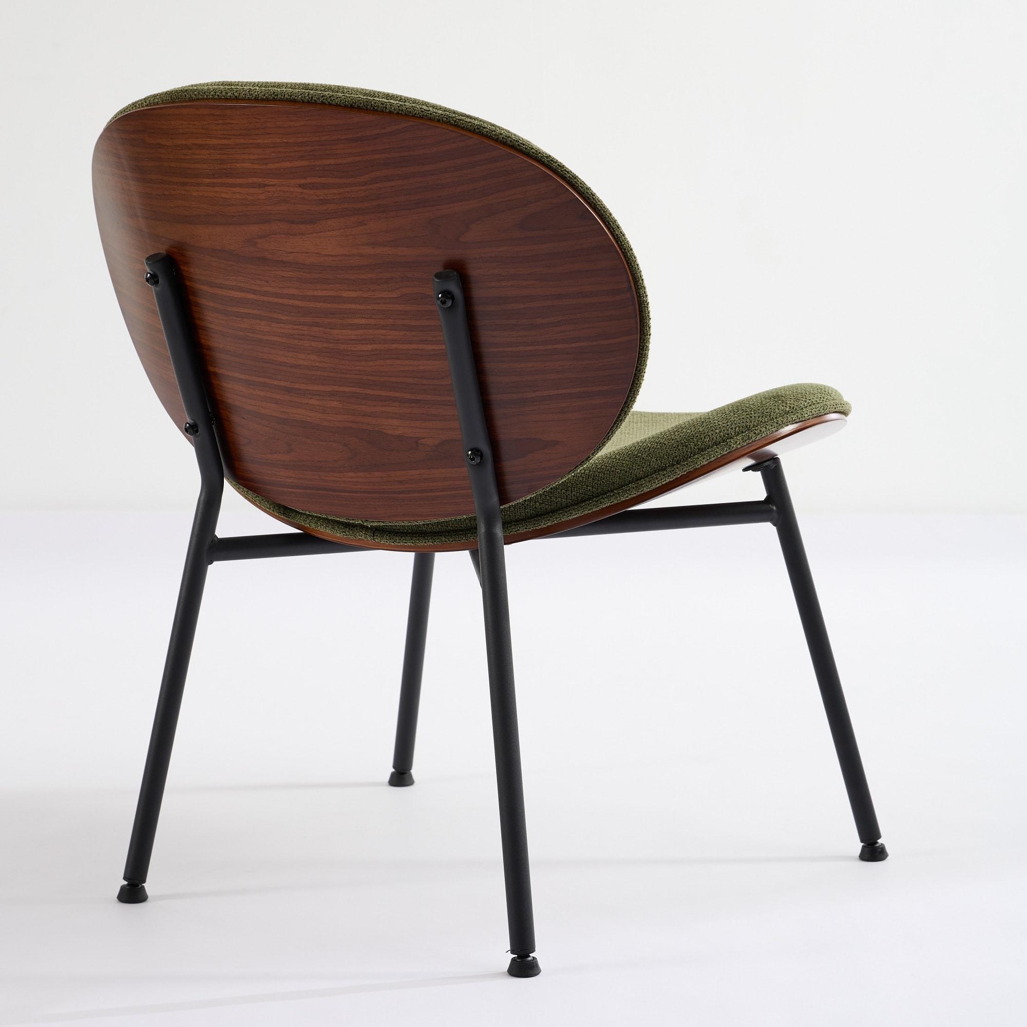 Farm on table Mid-Century Modern Chair Single Side Chair Tripod,bean paste pink fabric Lounge Chair in Walnut Finish Comfortable Backrest,Bean Paste Red color,SW1871PR