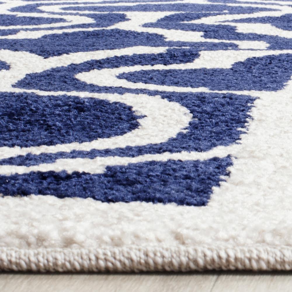 Amherst AMT402 Power Loomed Area Rug - Navy/Beige - 8'9"x11'9" - Safavieh.