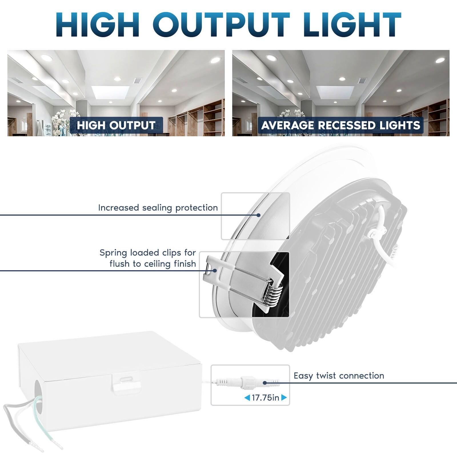 6'' Tunable Color Temperature Dimmable Air-Tight IC Rated LED Canless Recessed Lighting Kit