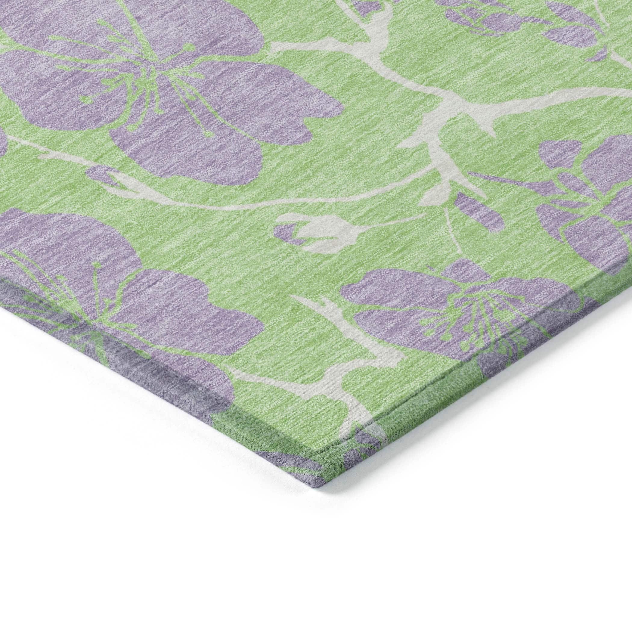 Addison Rugs Chantille Indoor/Outdoor Transitional Floral Mint Washable Rectangle Rug, 2'6" x 3'10"