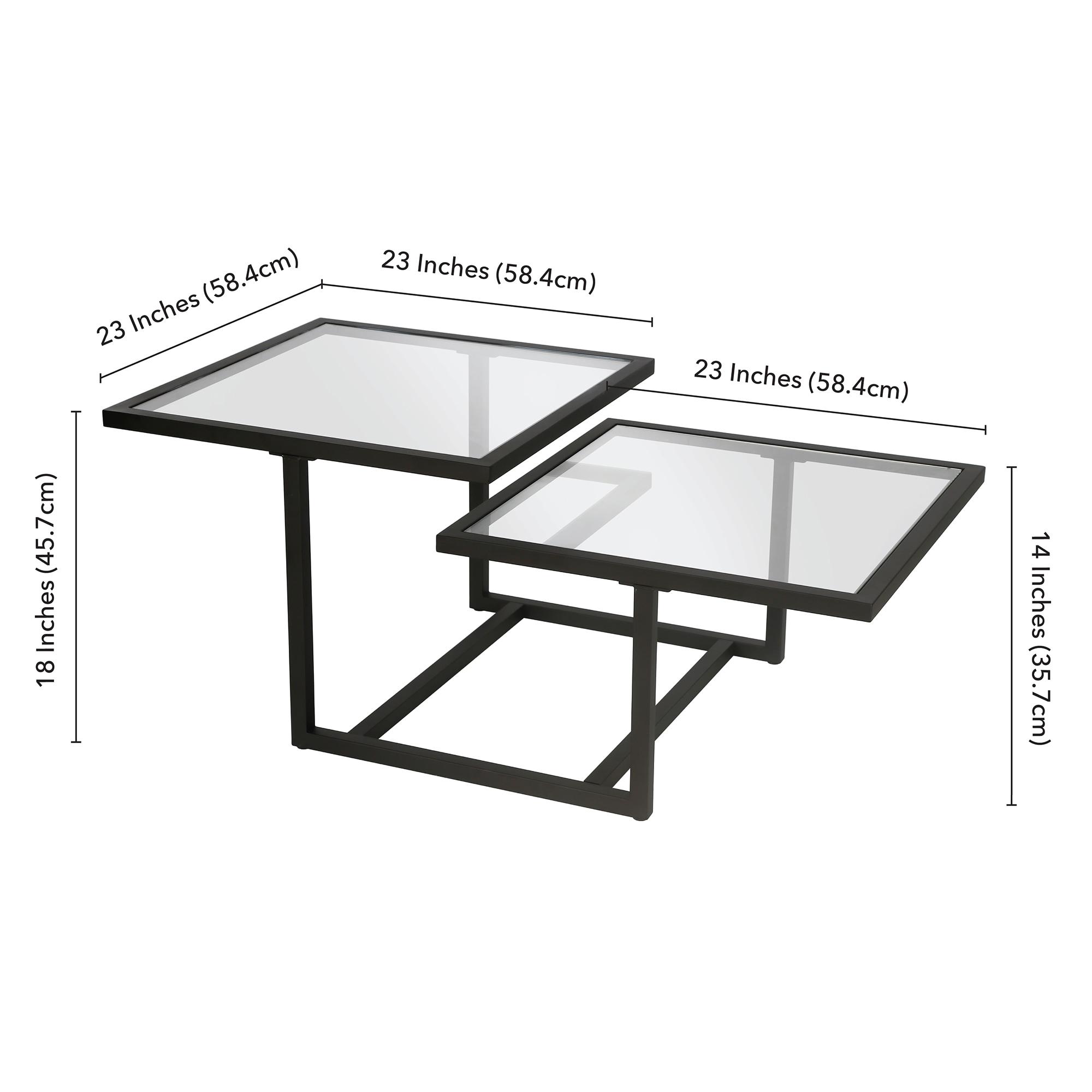 Evelyn&Zoe Amalie 43" Wide Square Coffee Table, Blackened Bronze