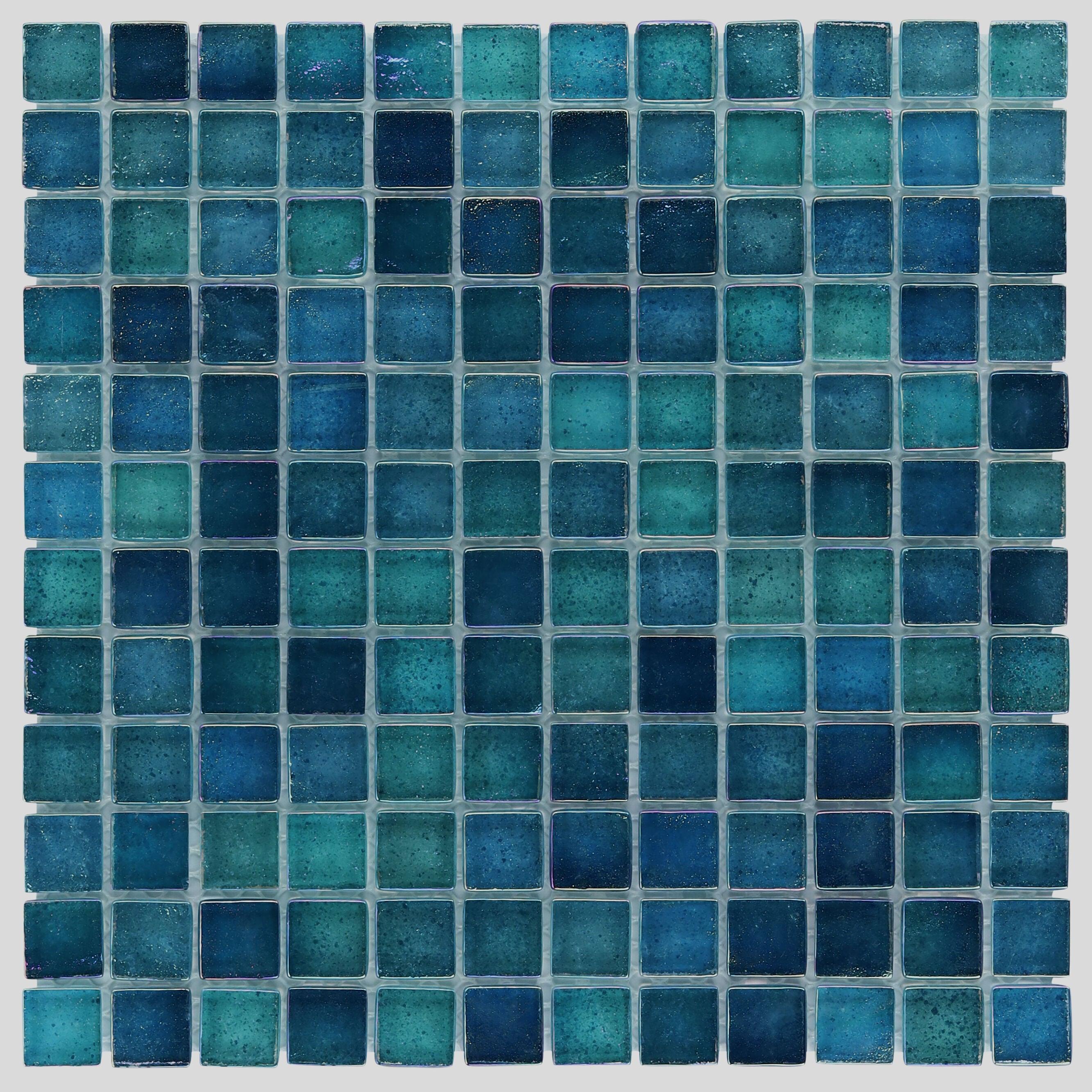 Speckle 11.73" x 11.73" Iridescent 1" Squares Glass Mosaic Wall Tile (0.95 Sq. Ft. / Sheet)