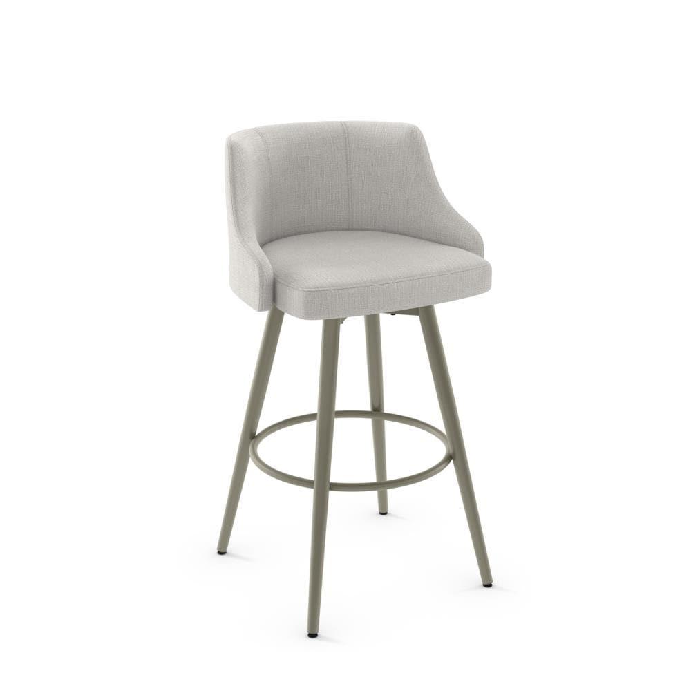 Amisco Duncan 26 In. Swivel Counter Stool - Pale Grey Beige Polyester / Grey Metal