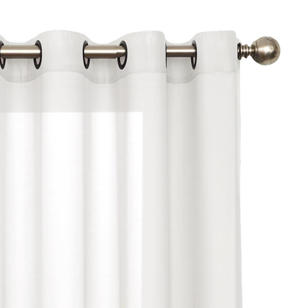 Eclipse Liberty Light Filtering Window Curtain 52 Inches Wide x 108 Inches Long, Single Window Curtain Panel, Grommet, White