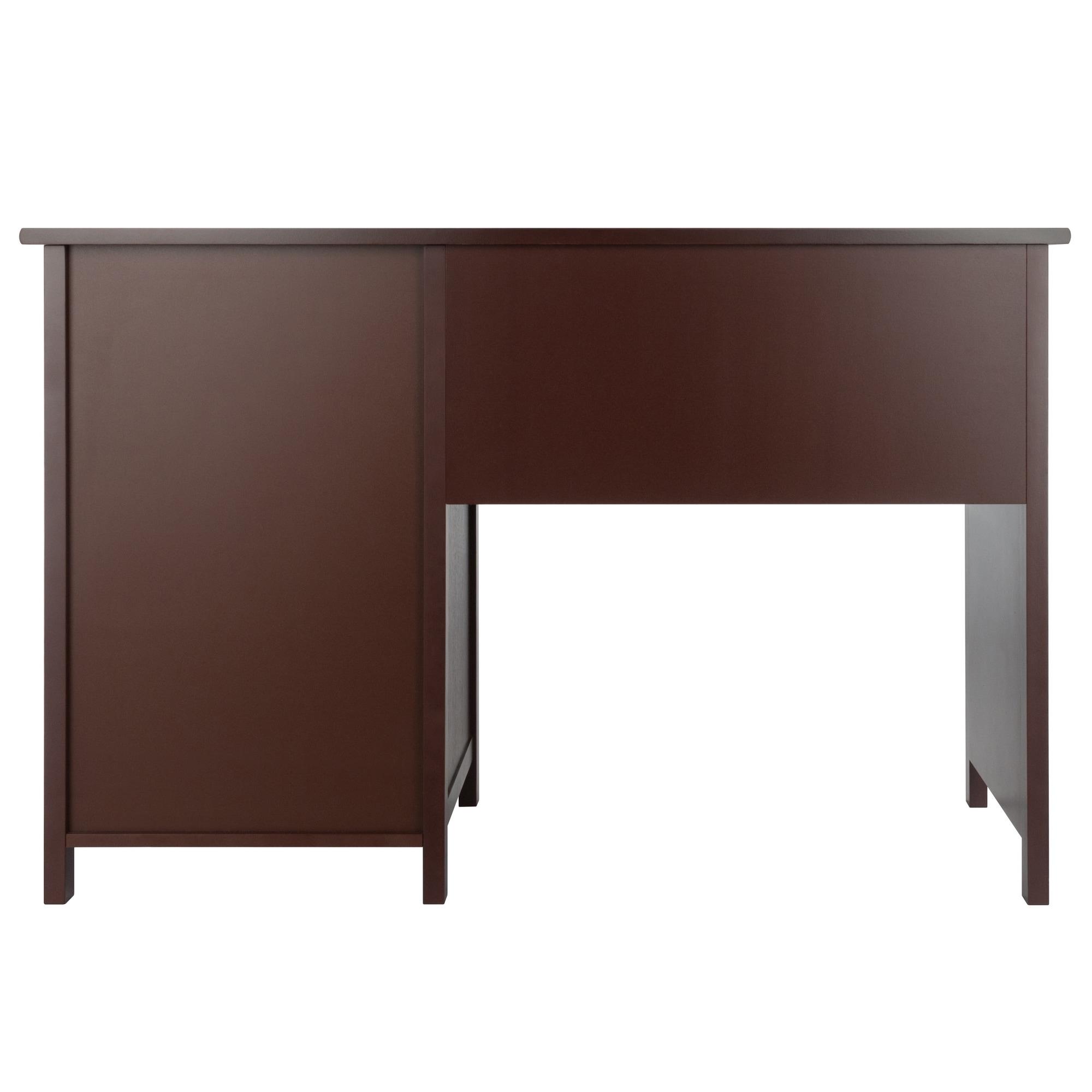 Delta Office Writing Desk Walnut - Winsome: Adult Assembly, Wood Composite Frame, No Storage